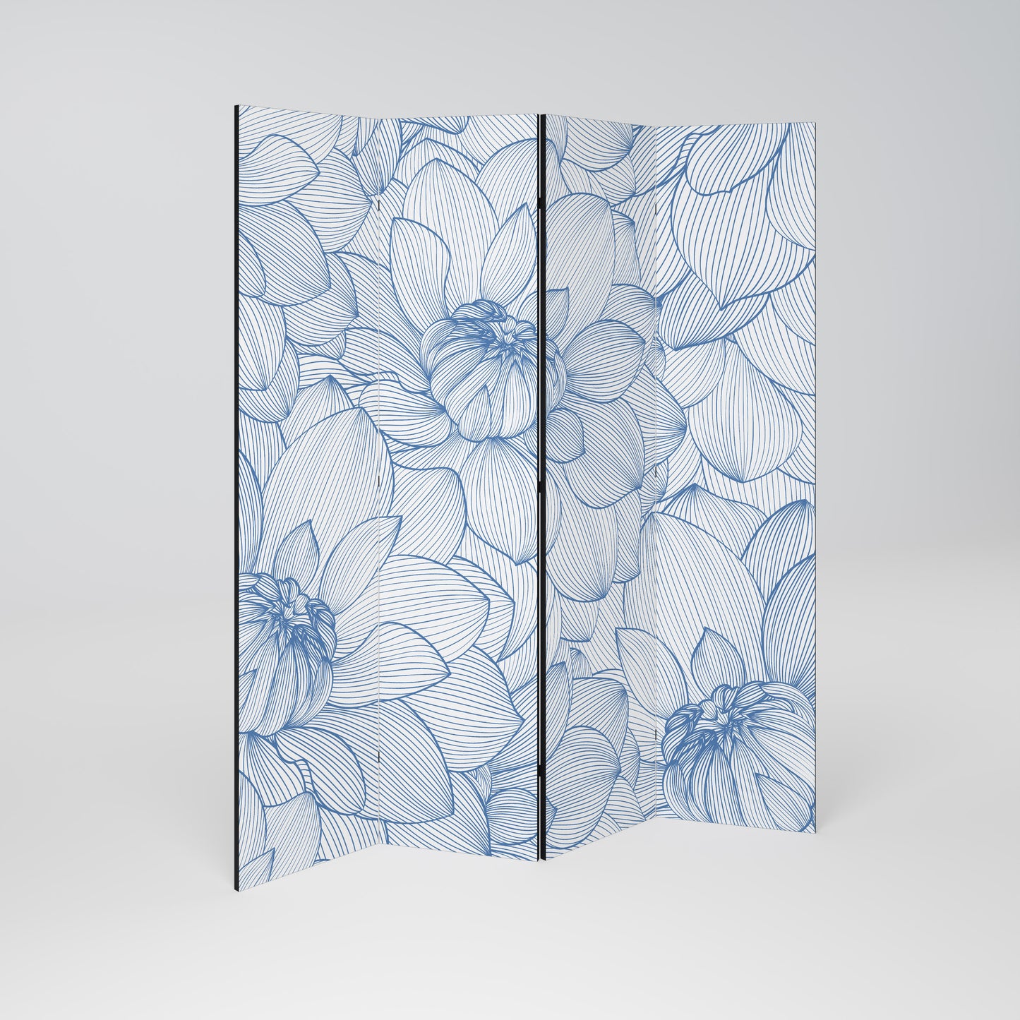 LUSH LINEAR BLOOMS Divisorio decorativo per ambienti a 4 pannelli