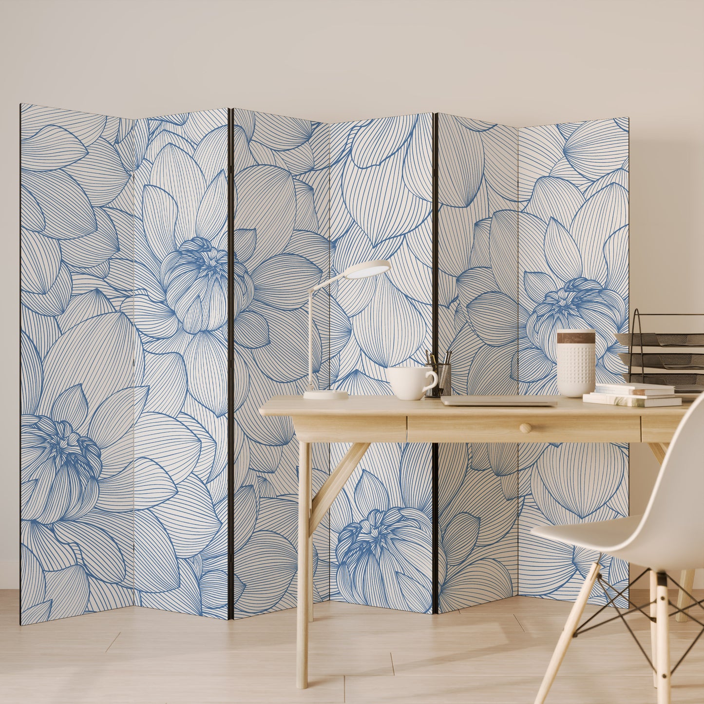 LUSH LINEAR BLOOMS Divisorio decorativo per ambienti a 6 pannelli