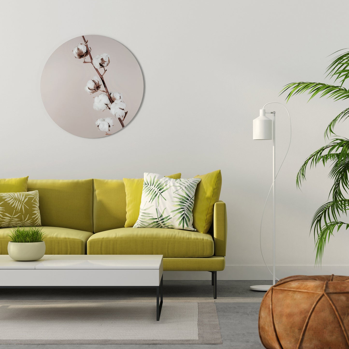 COTTON CLOUDS IN BALANCE Round Wall Art