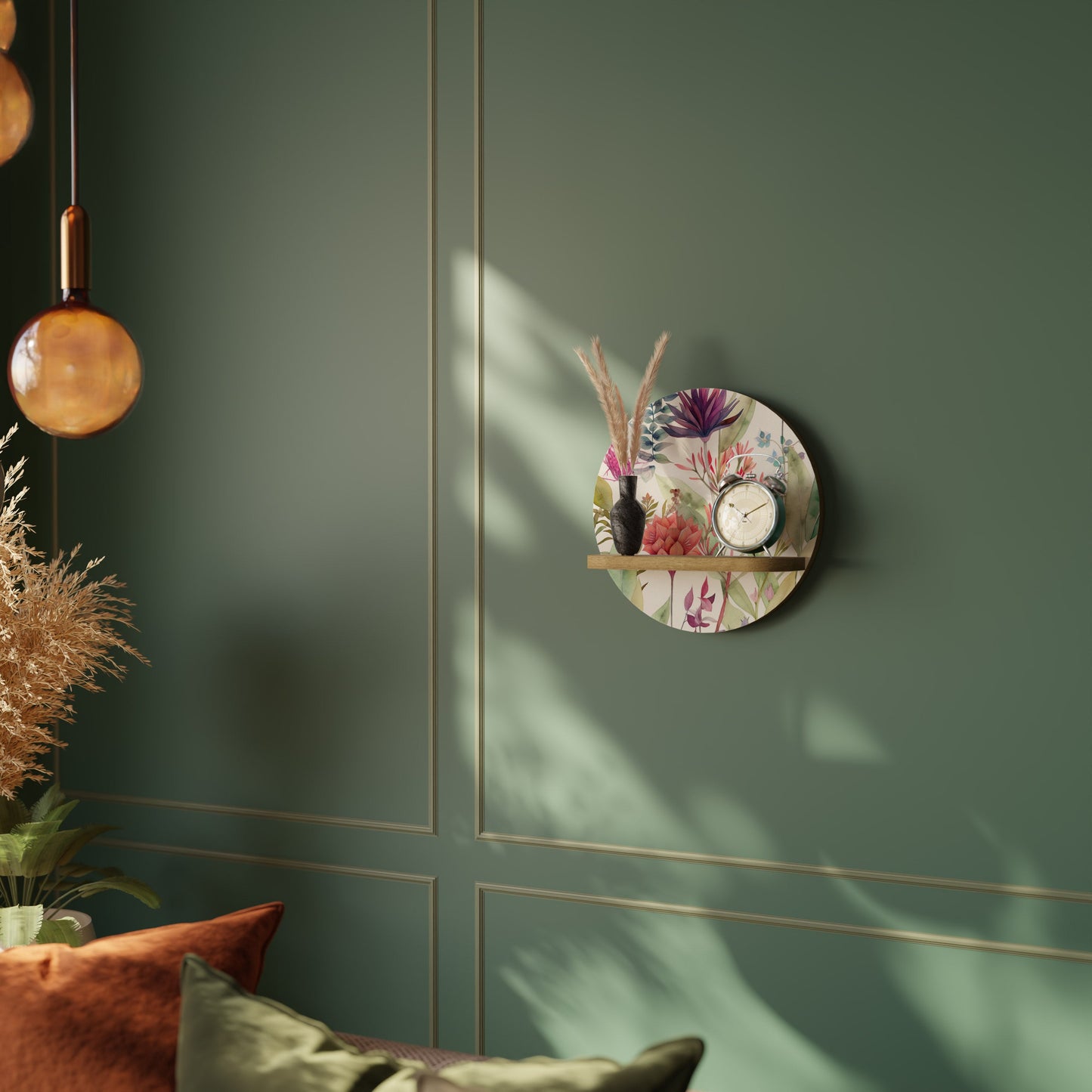 HERBAL FIESTA Mensola rotonda per arte in effetto rovere