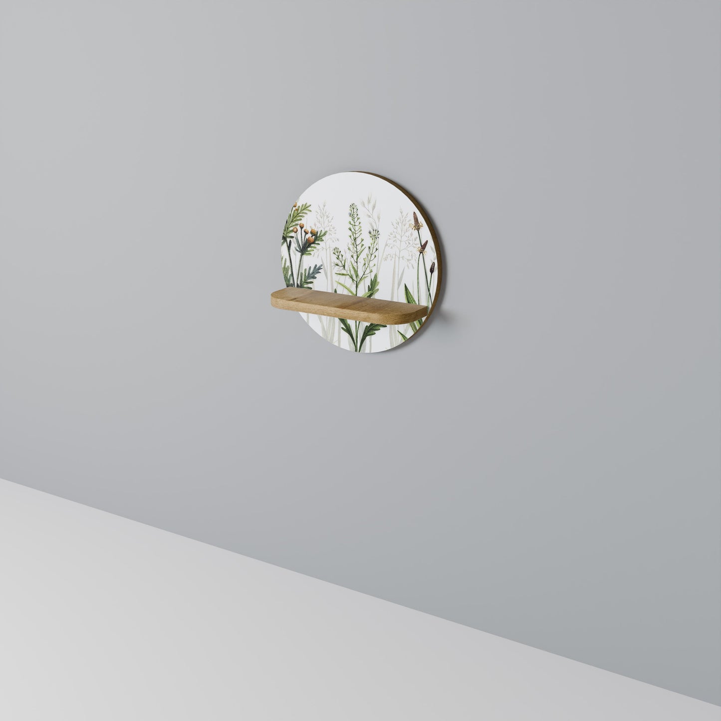 HERBAL DREAM Mensola rotonda per arte in effetto rovere