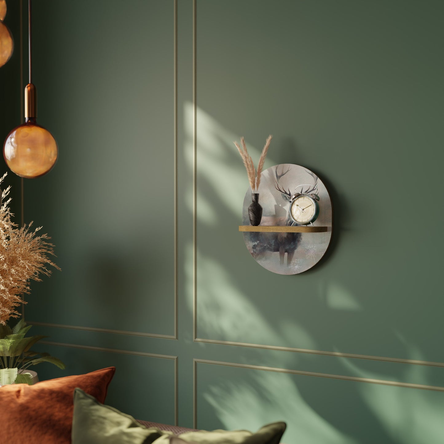 FOREST KING Mensola ovale per opere d'arte in effetto rovere