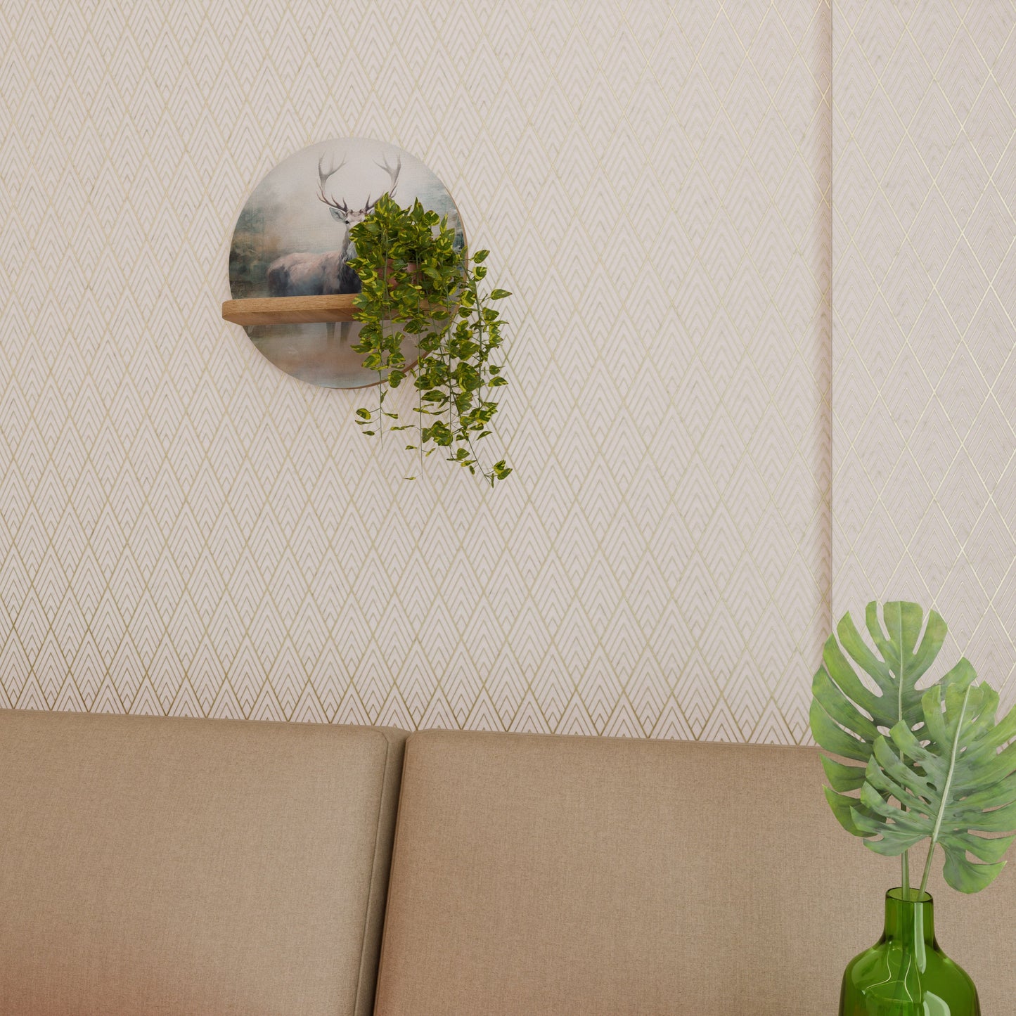FOREST KING Mensola rotonda per arte in effetto rovere