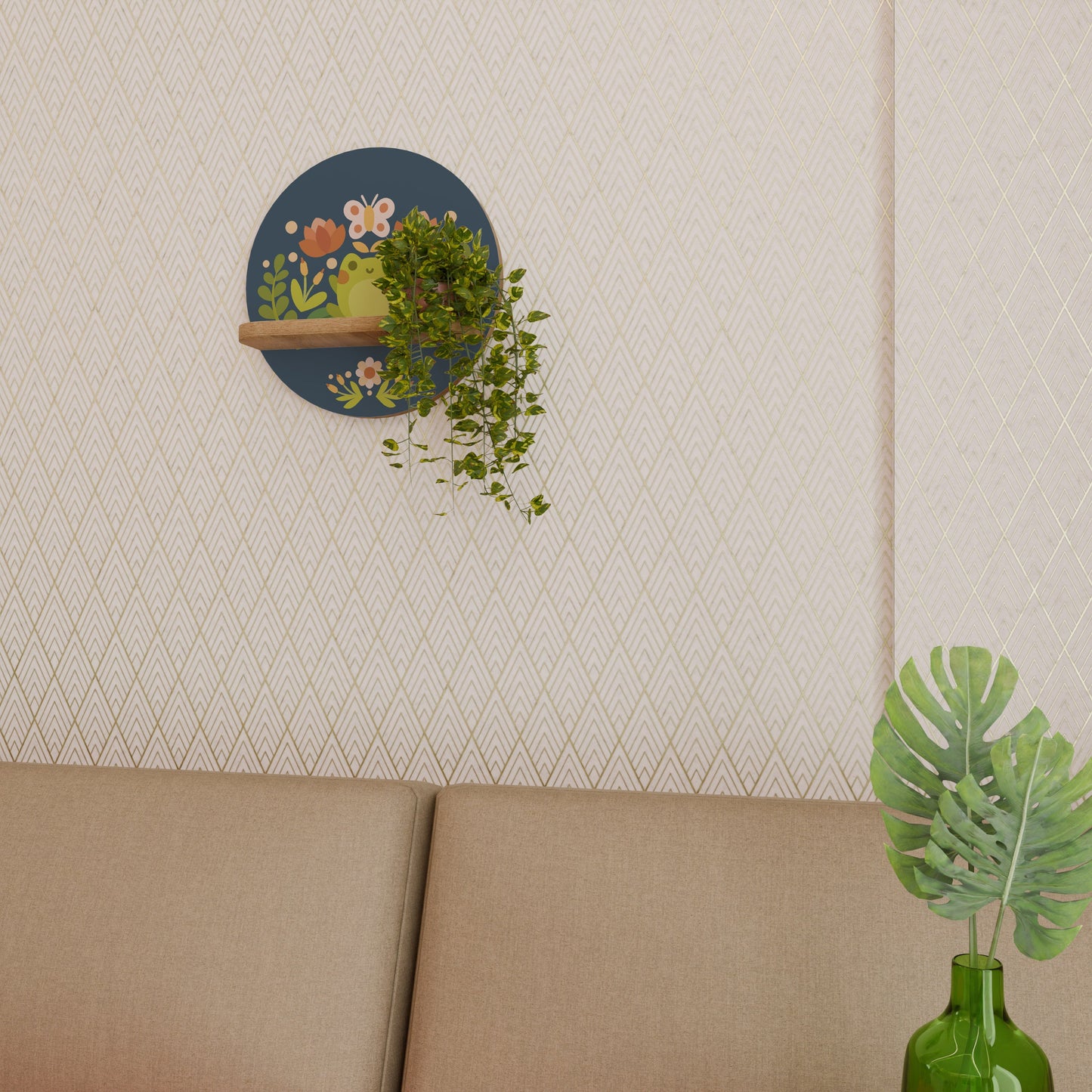 Mensola rotonda MEADOW IDYLL in effetto rovere