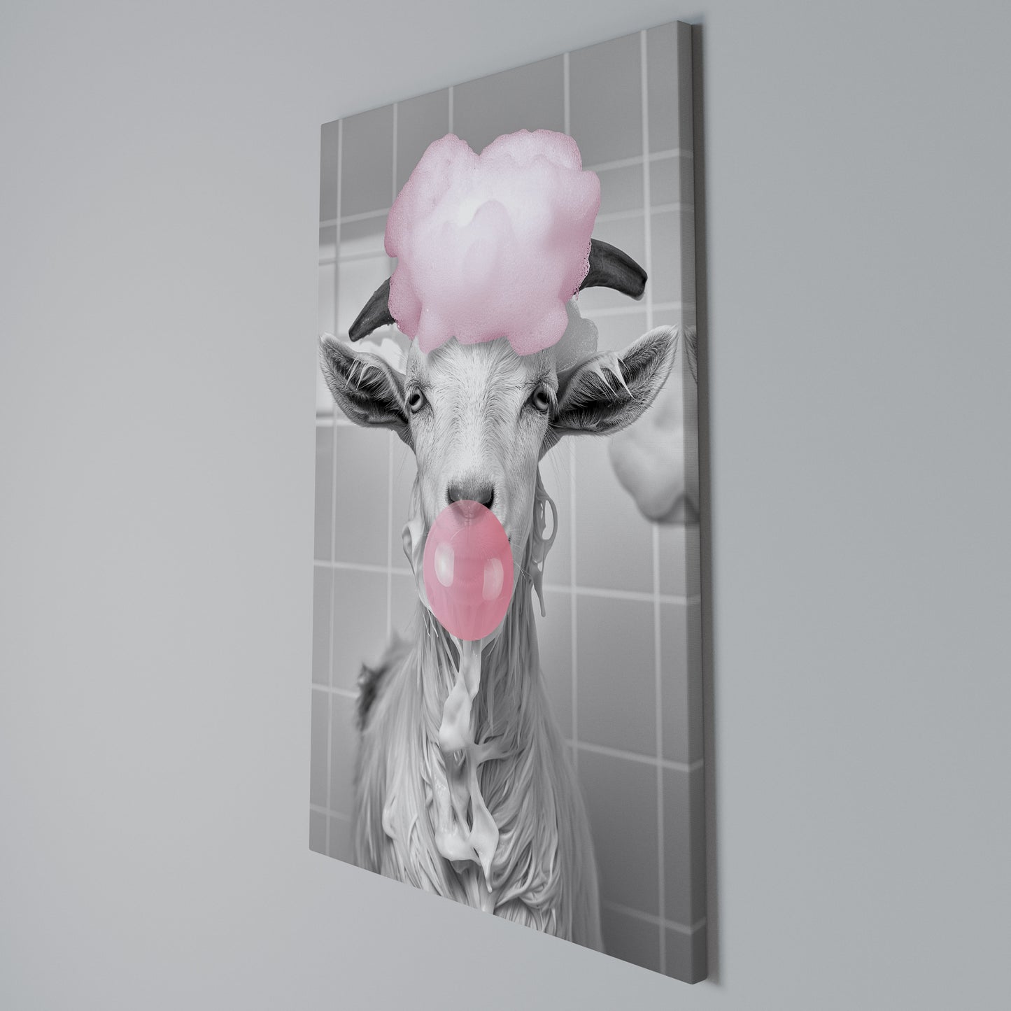 BUBBLEGUM BOVINE BLISS Stampa su Tela Verticale