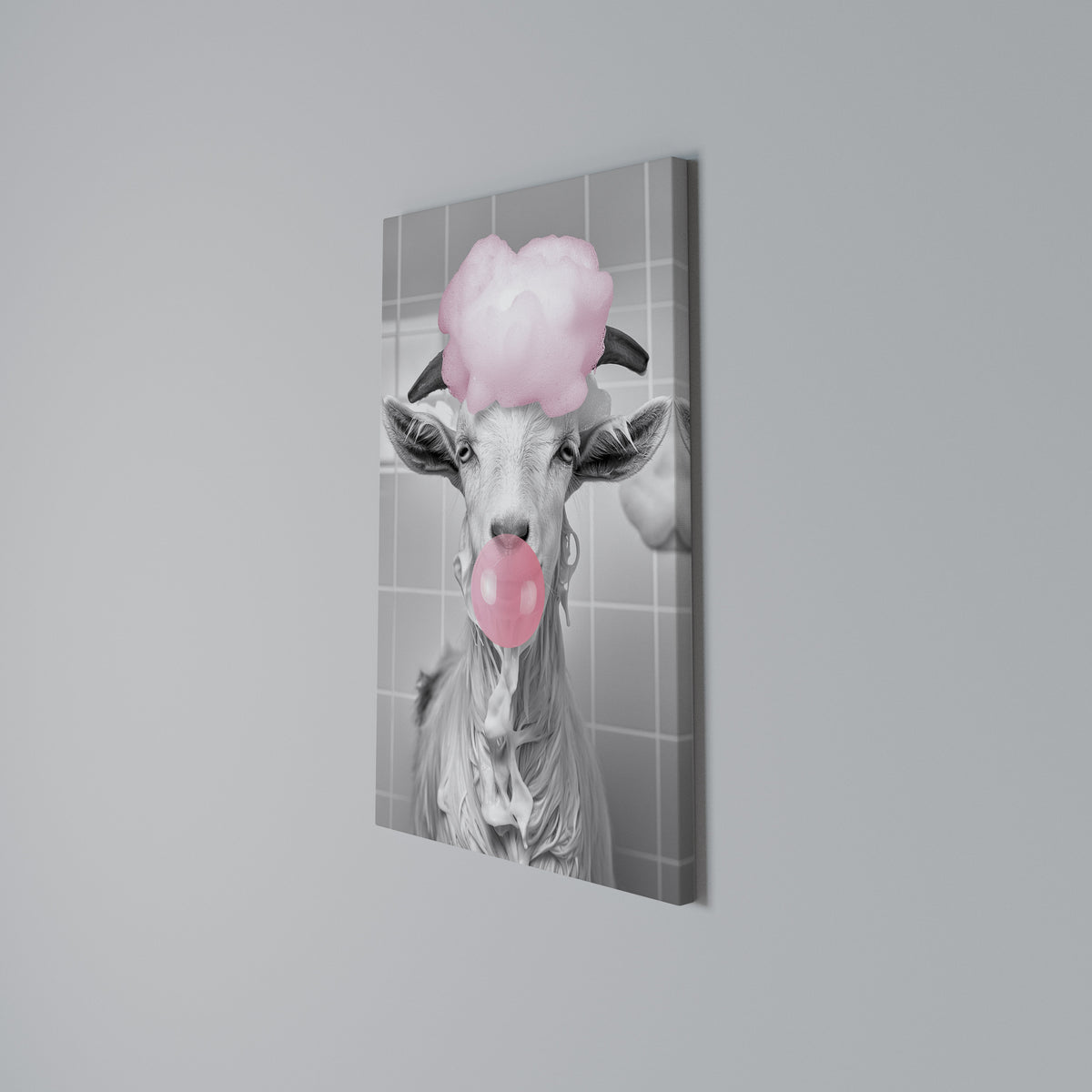 BUBBLEGUM BOVINE BLISS Stampa su tela verticale