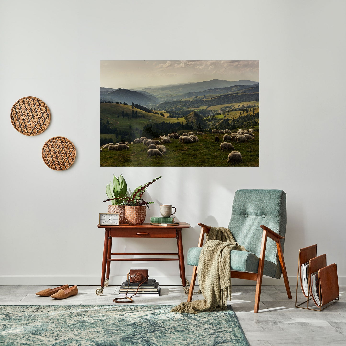 PECORA IN SERENITÀ Poster orizzontale staccabile e attaccabile