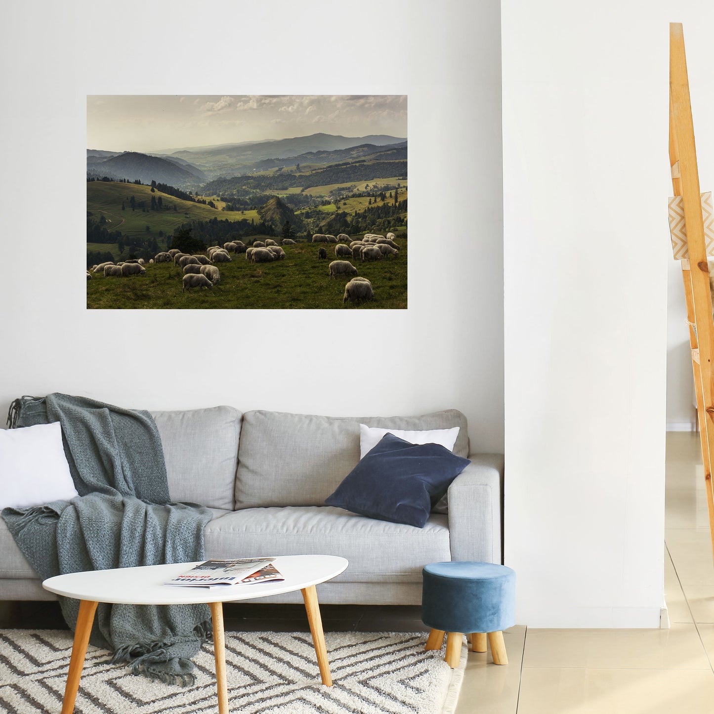 PECORA IN SERENITÀ Poster orizzontale staccabile e attaccabile
