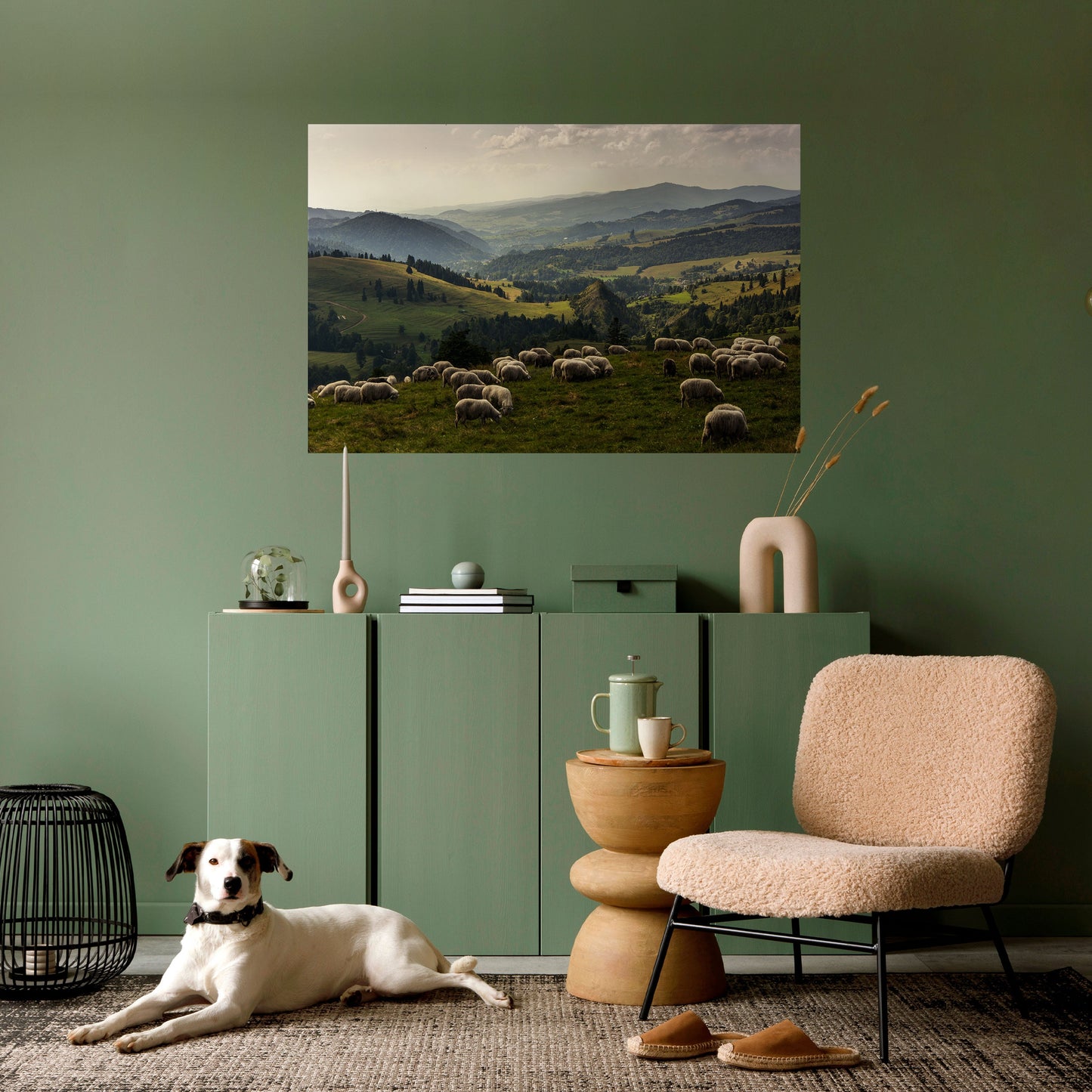PECORA IN SERENITÀ Poster orizzontale staccabile e attaccabile