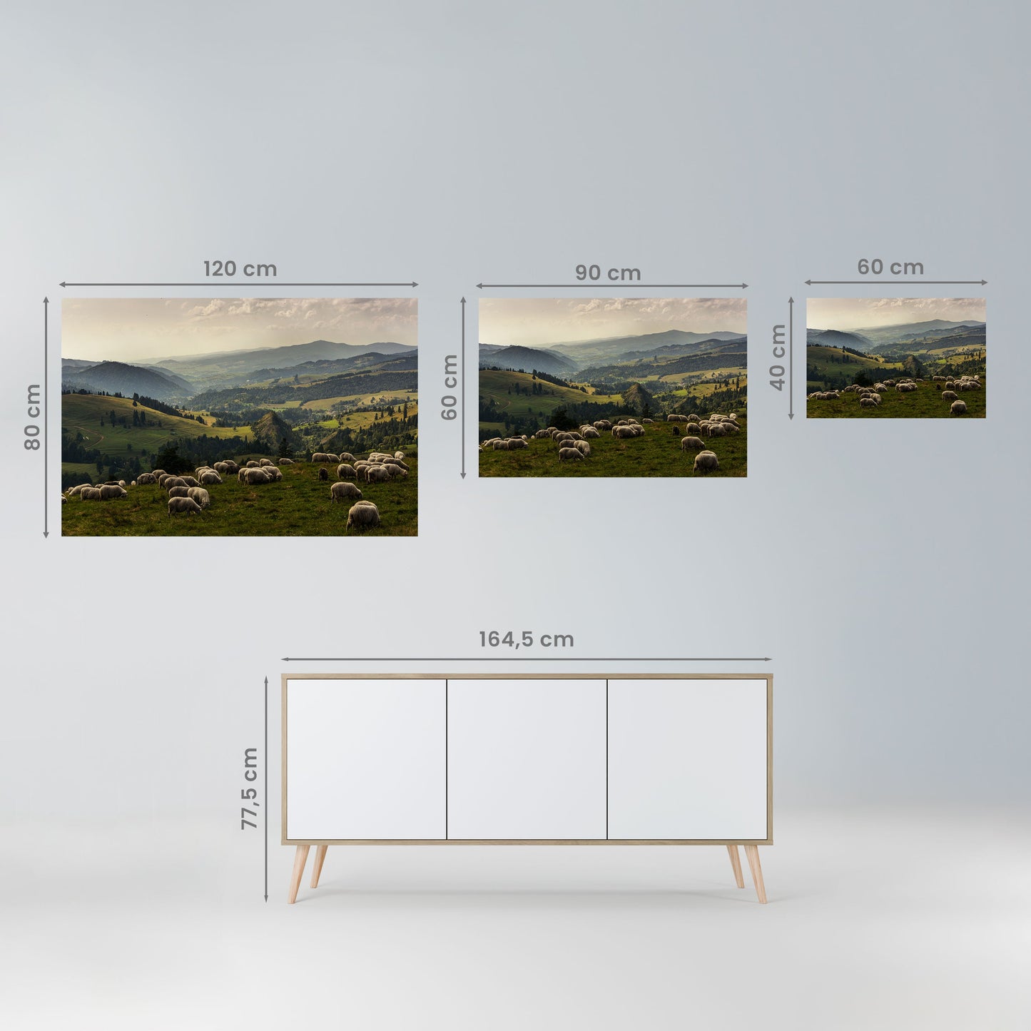 PECORA IN SERENITÀ Poster orizzontale staccabile e attaccabile