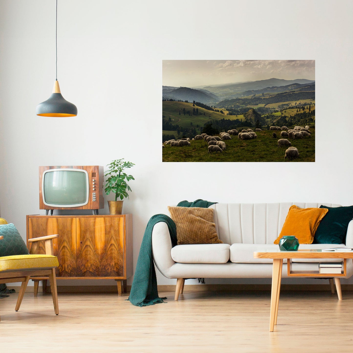 PECORA IN SERENITÀ Poster orizzontale staccabile e attaccabile