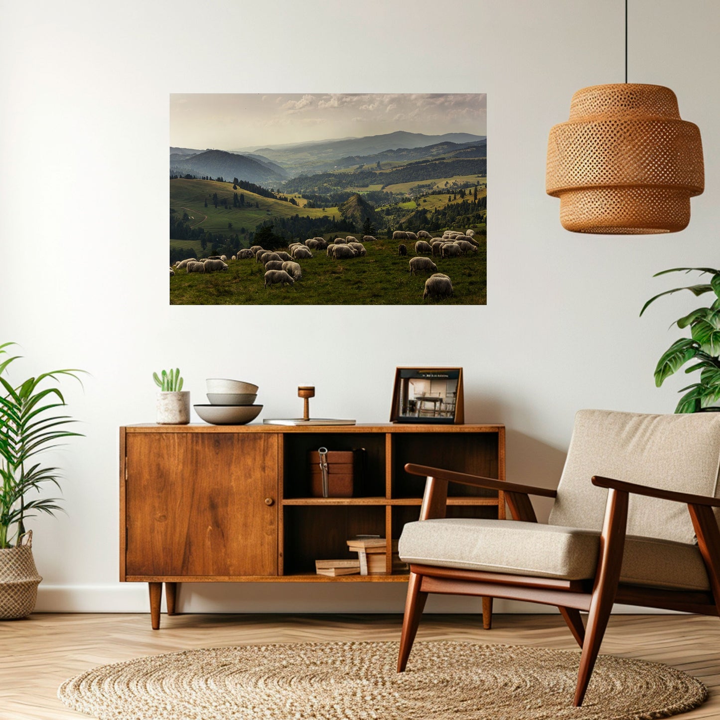 PECORA IN SERENITÀ Poster orizzontale staccabile e attaccabile