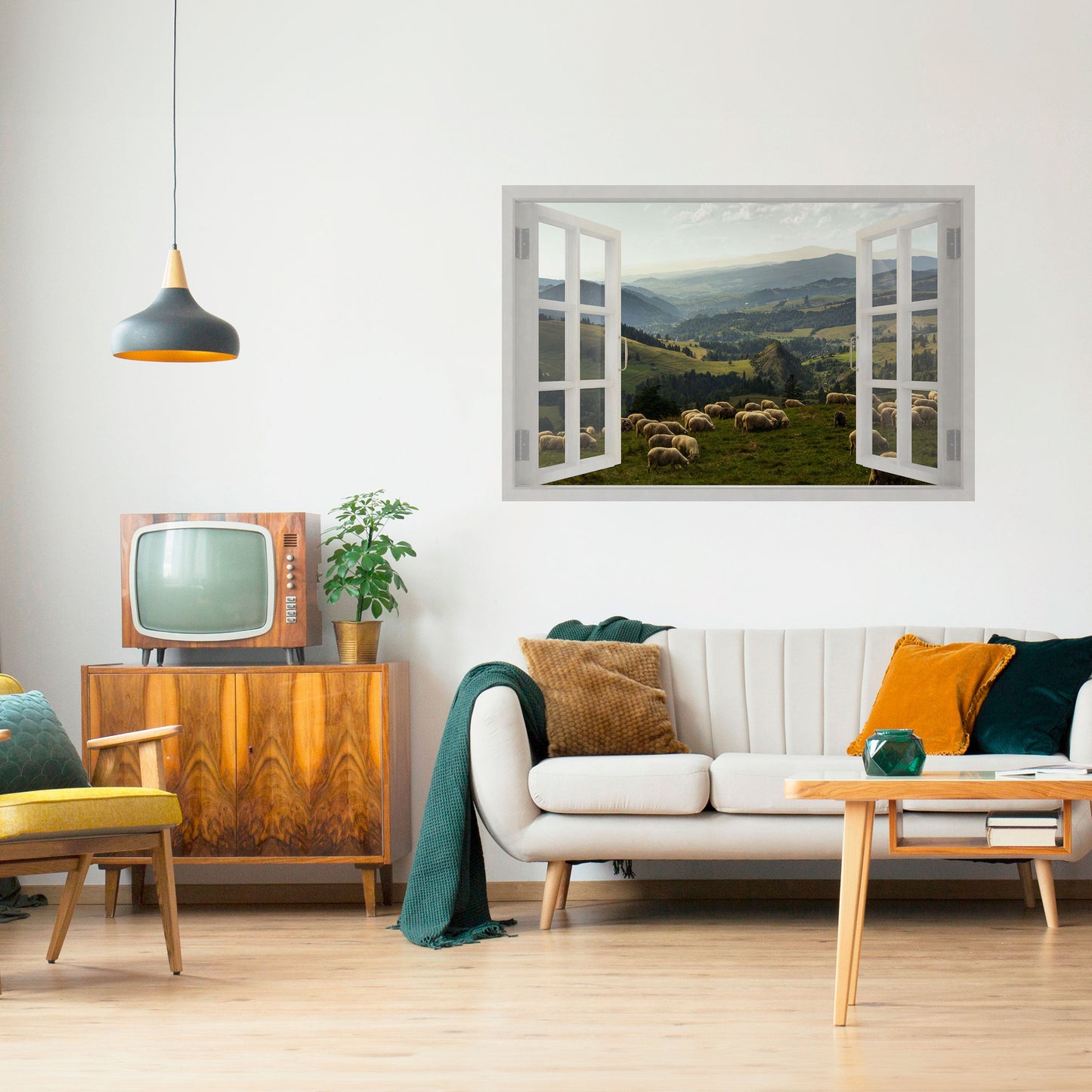 Poster orizzontale staccabile e attaccabile WILD PASCURES VIEW