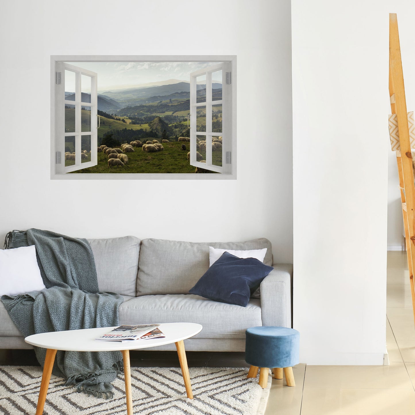 Poster orizzontale staccabile e attaccabile WILD PASCURES VIEW