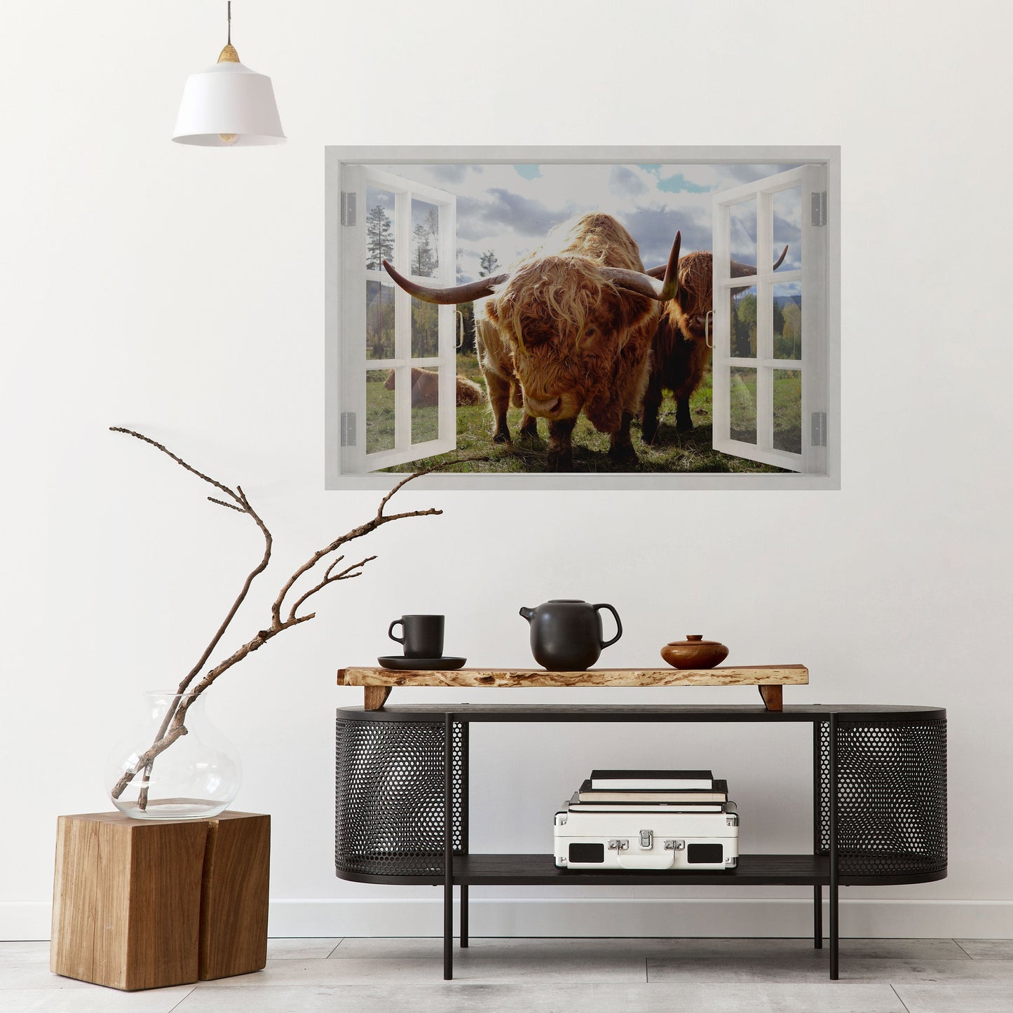 Poster orizzontale staccabile e incollabile BOVINE WINDOW VISTA