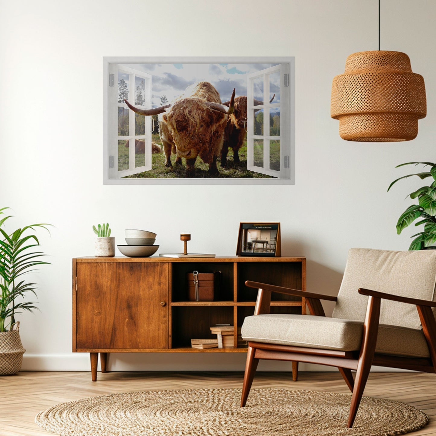 Poster orizzontale staccabile e incollabile BOVINE WINDOW VISTA