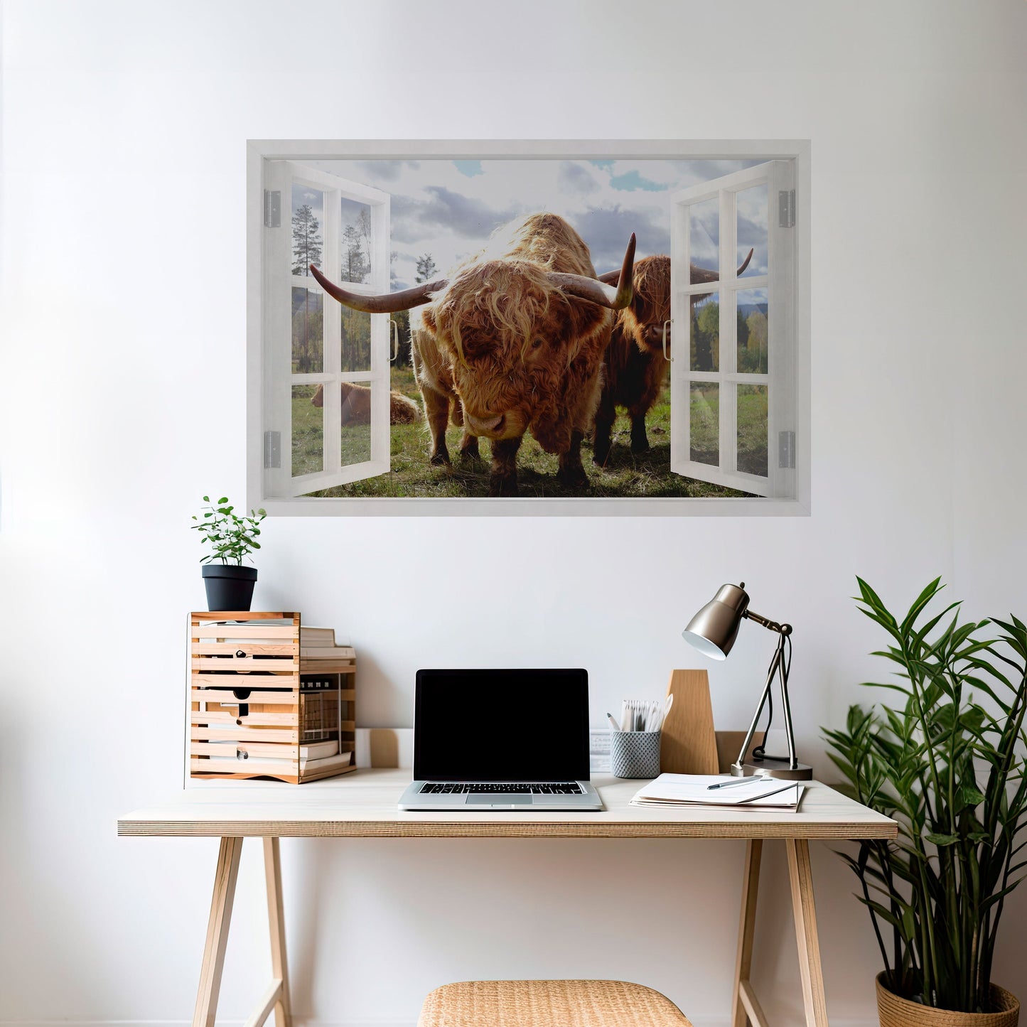 Poster orizzontale staccabile e incollabile BOVINE WINDOW VISTA