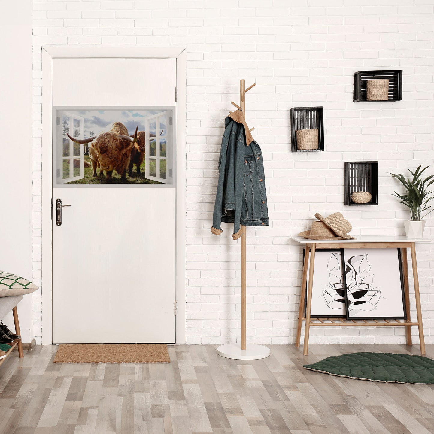 Poster orizzontale staccabile e incollabile BOVINE WINDOW VISTA