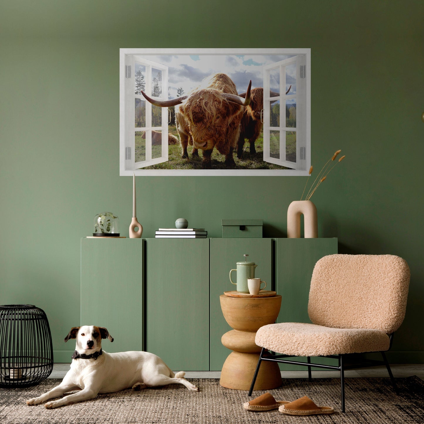 Poster orizzontale staccabile e incollabile BOVINE WINDOW VISTA