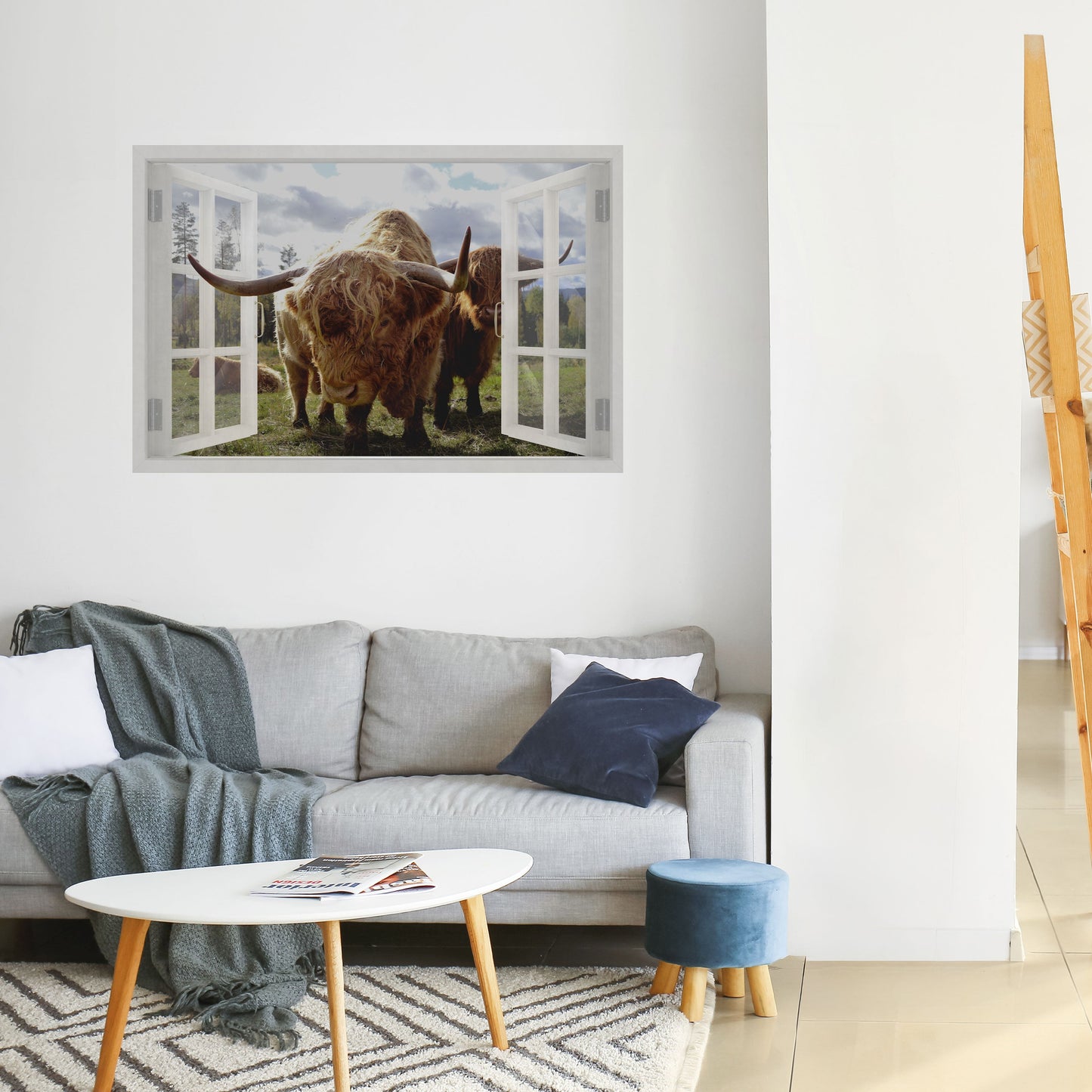 Poster orizzontale staccabile e incollabile BOVINE WINDOW VISTA