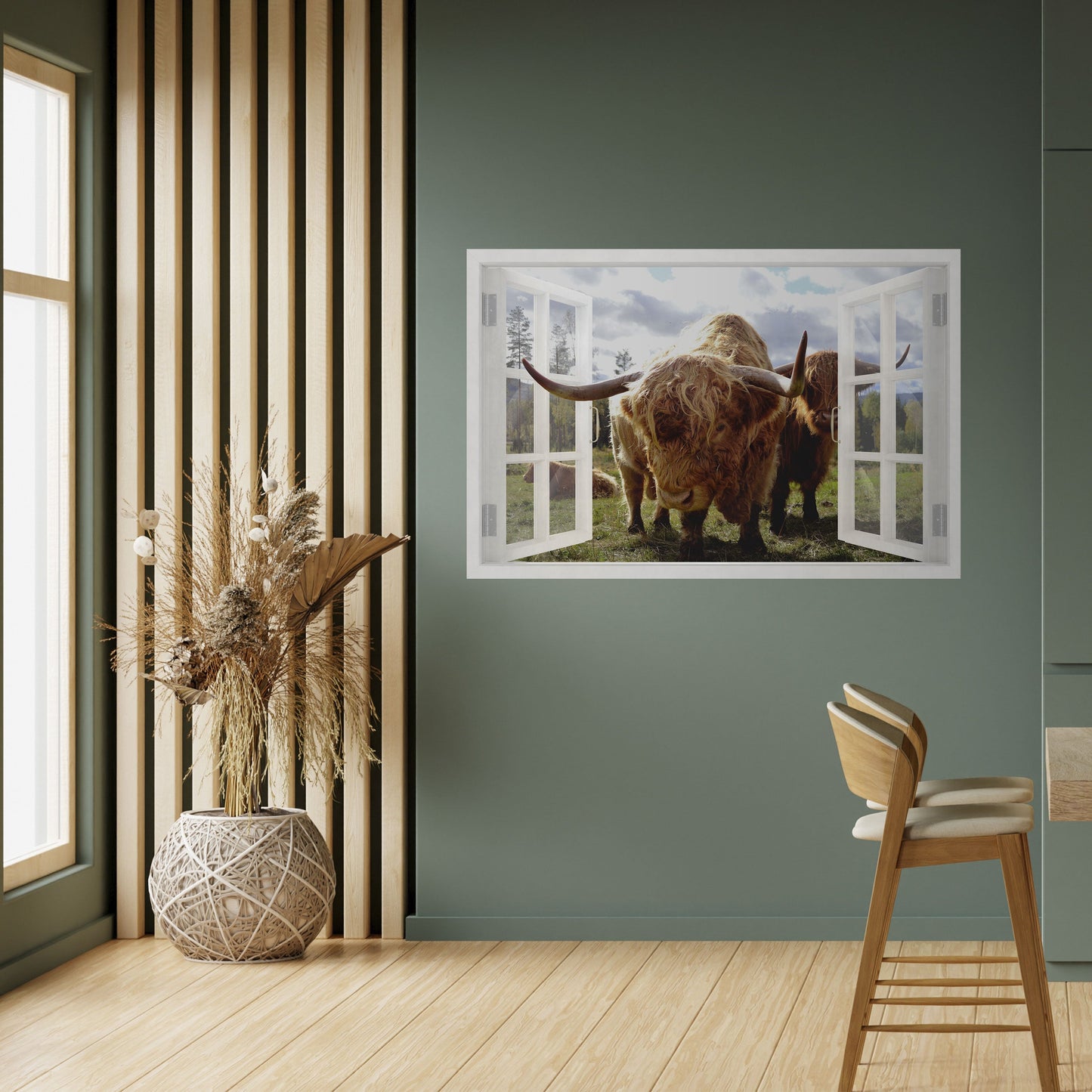 Poster orizzontale staccabile e incollabile BOVINE WINDOW VISTA