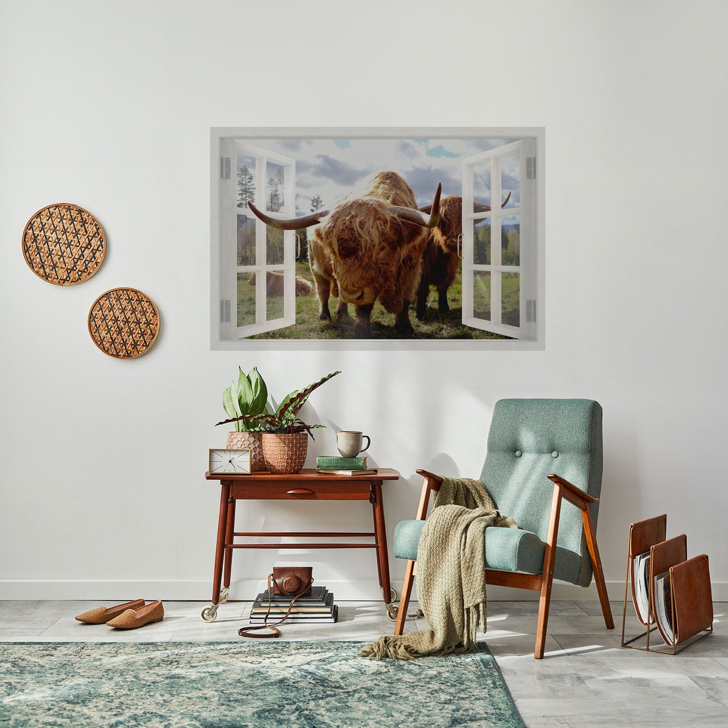 Poster orizzontale staccabile e incollabile BOVINE WINDOW VISTA