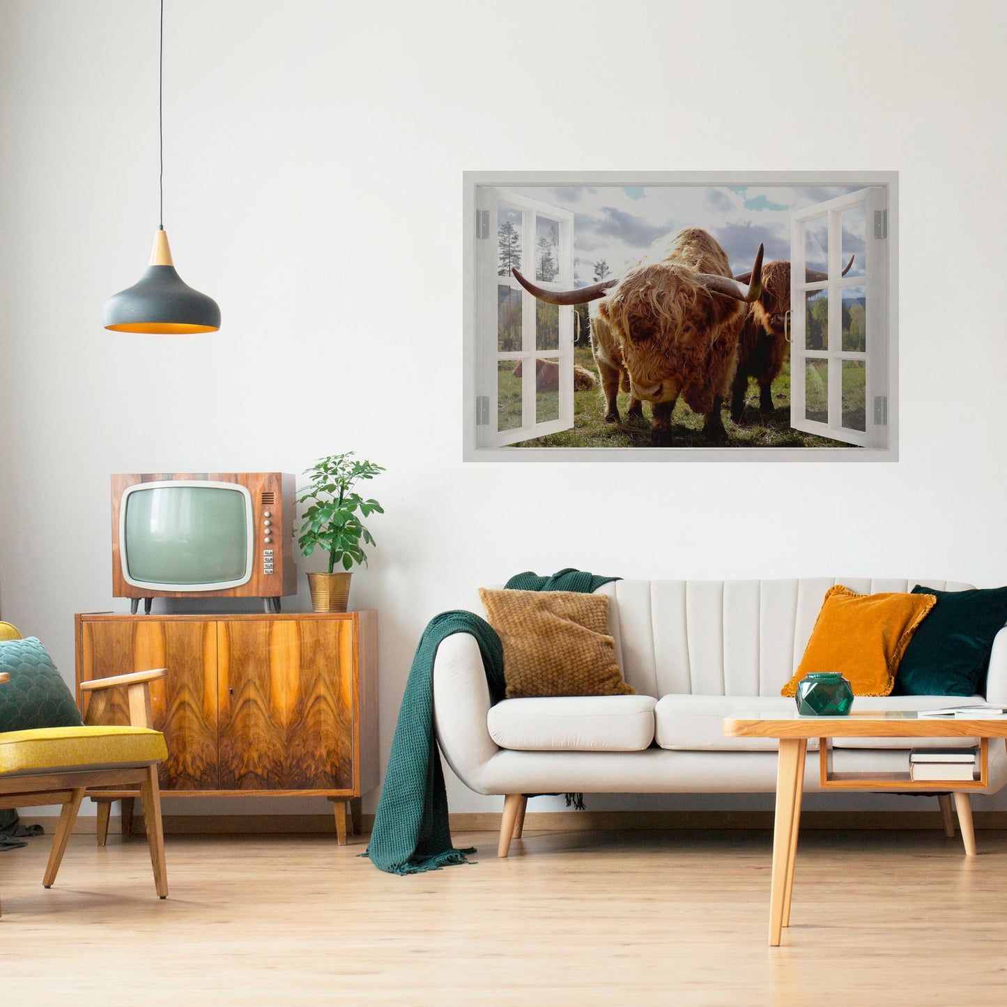 Poster orizzontale staccabile e incollabile BOVINE WINDOW VISTA