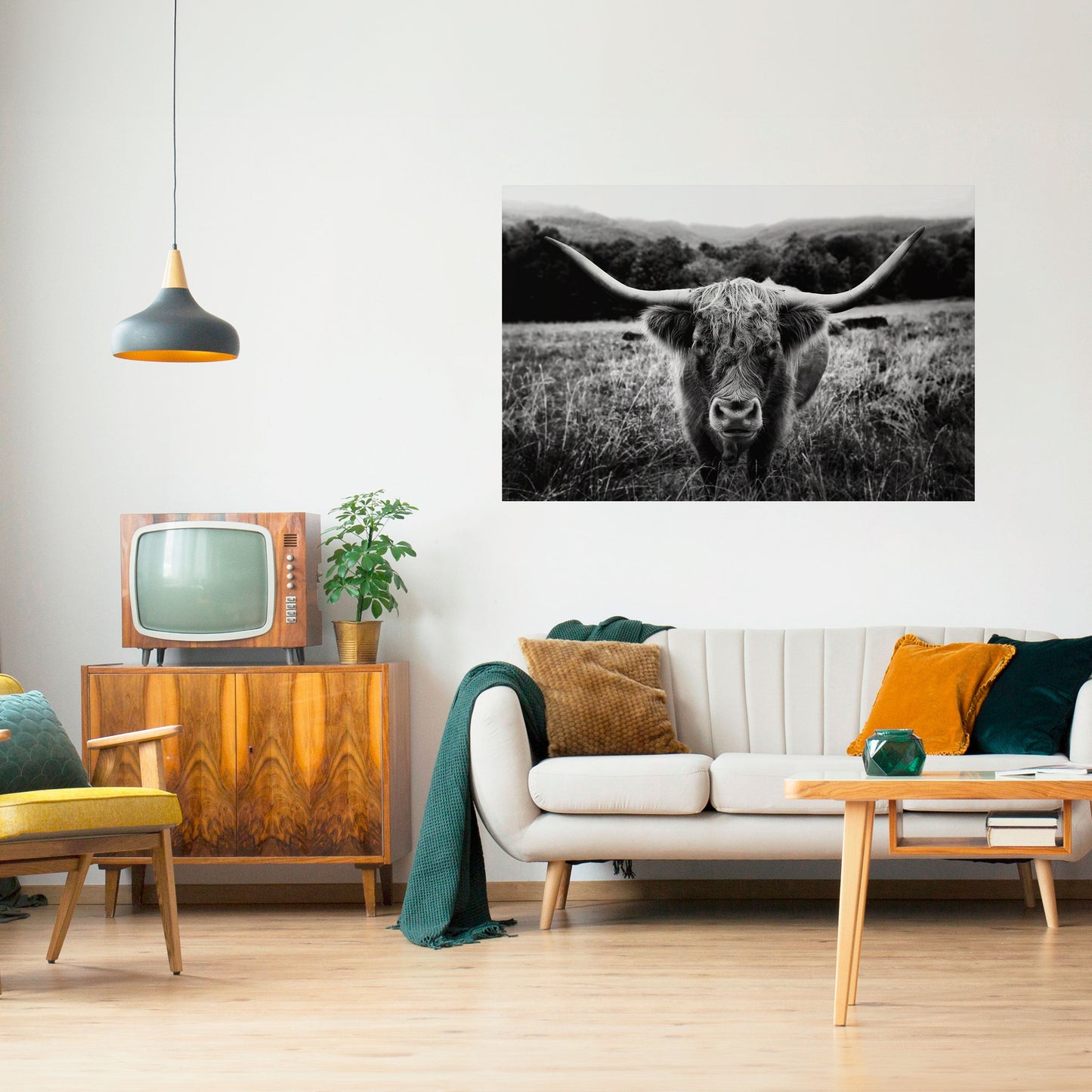 EROE CORNUTO IN PRIMO PIANO Poster orizzontale staccabile e attaccabile