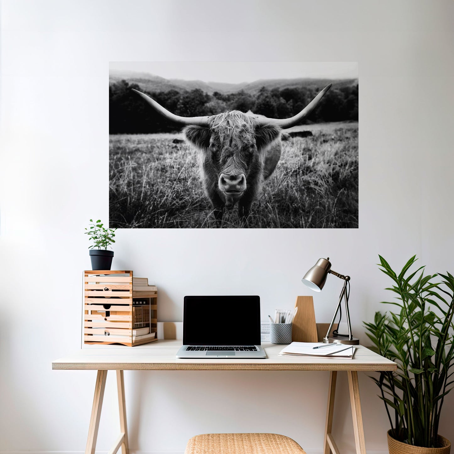 EROE CORNUTO IN PRIMO PIANO Poster orizzontale staccabile e attaccabile