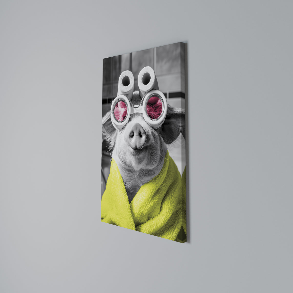 MORNING PIGLET Stampa su tela verticale