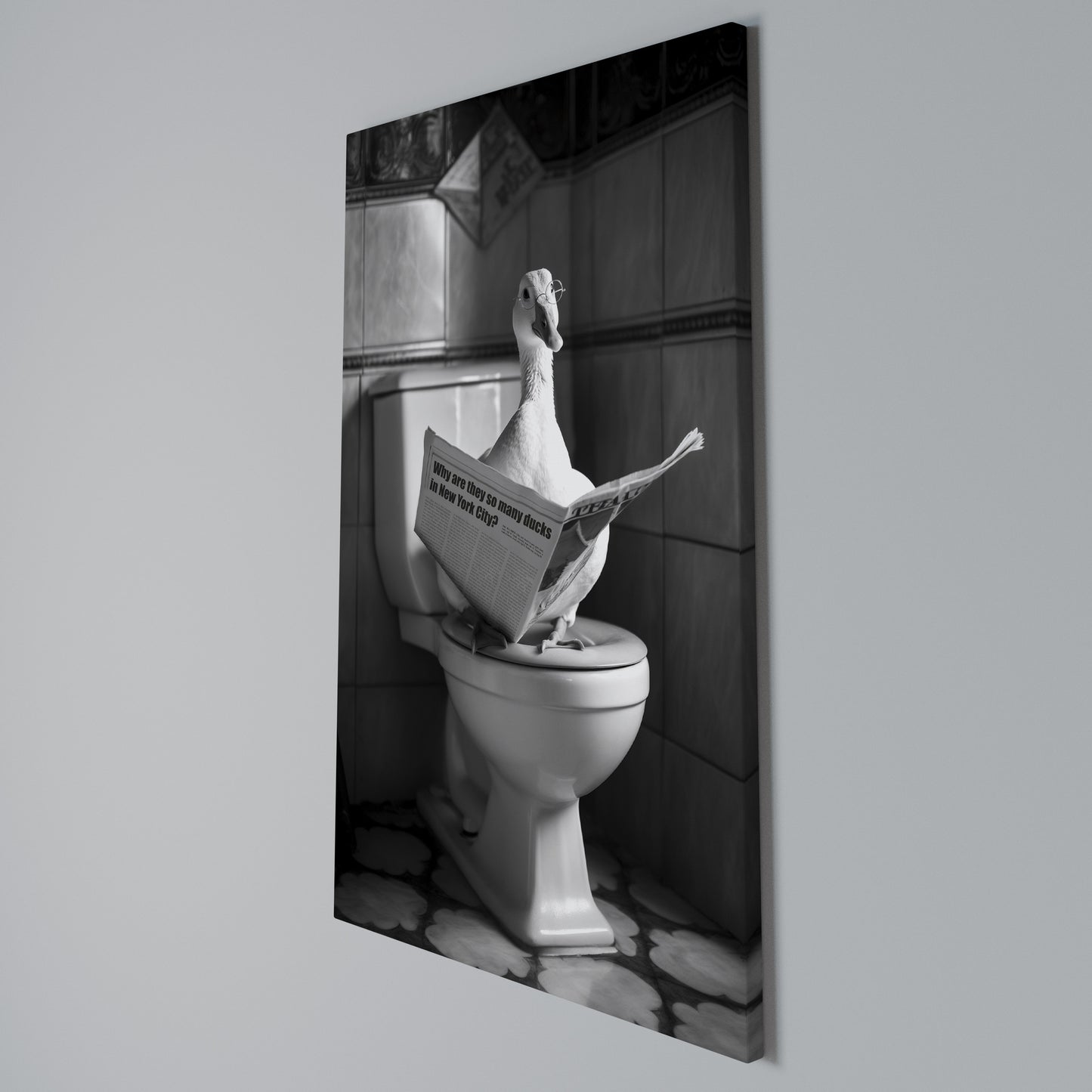 DUCKS IN THE CITY Vertical Canvas Print