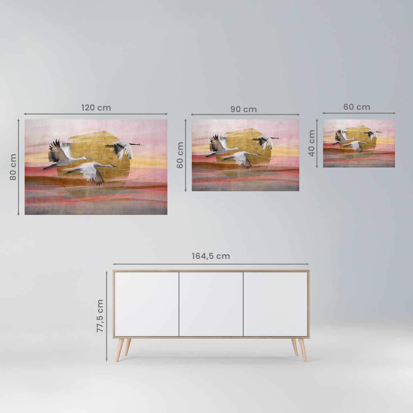 ELEGANTE SINFONIA DI VOLO Poster orizzontale staccabile e attaccabile