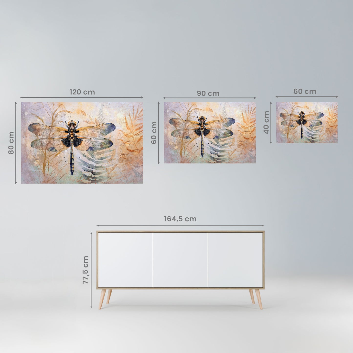 SUA ALTEZZA LIBELLULA Poster orizzontale staccabile e attaccabile
