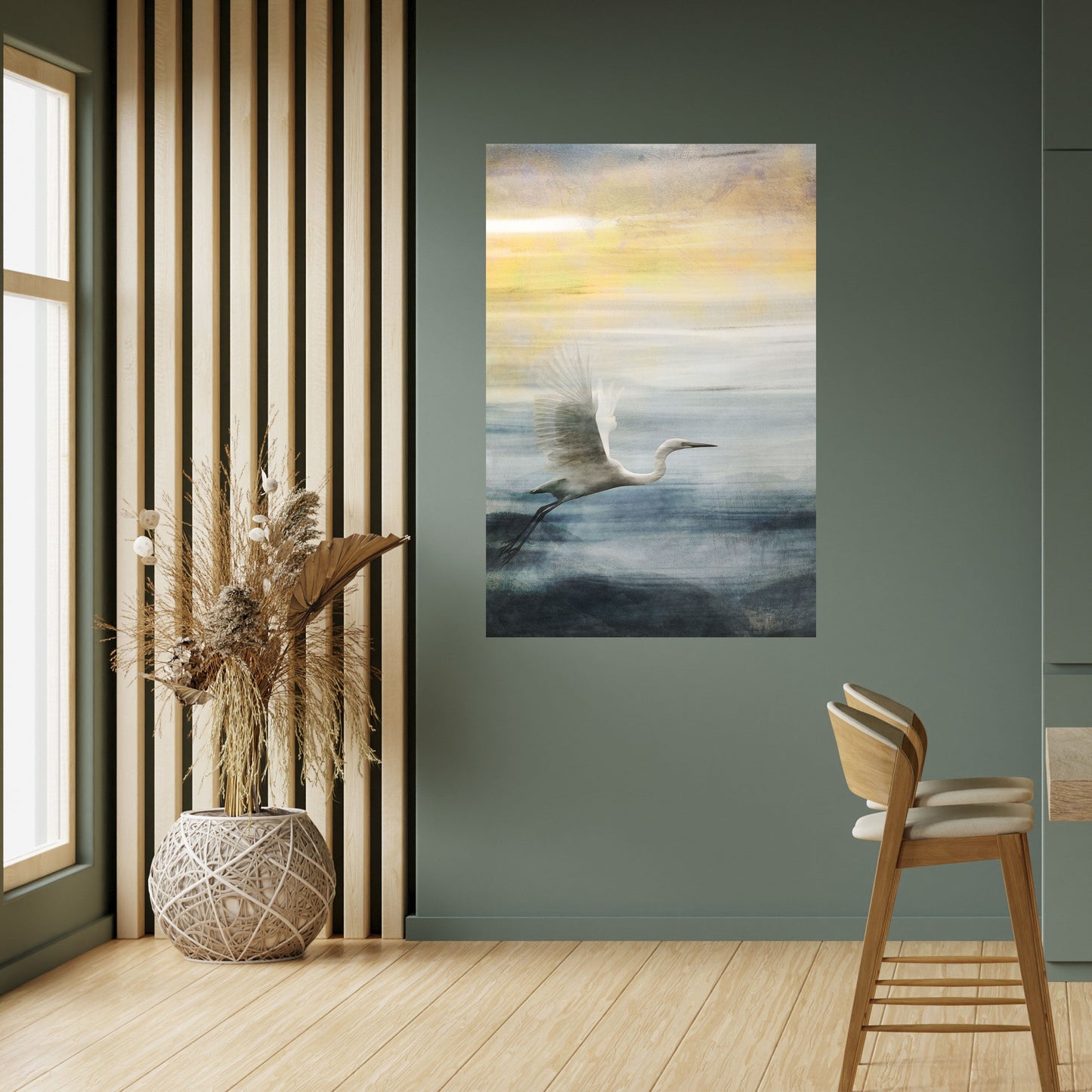 AIRONE IN VOLO Poster verticale staccabile e attaccabile