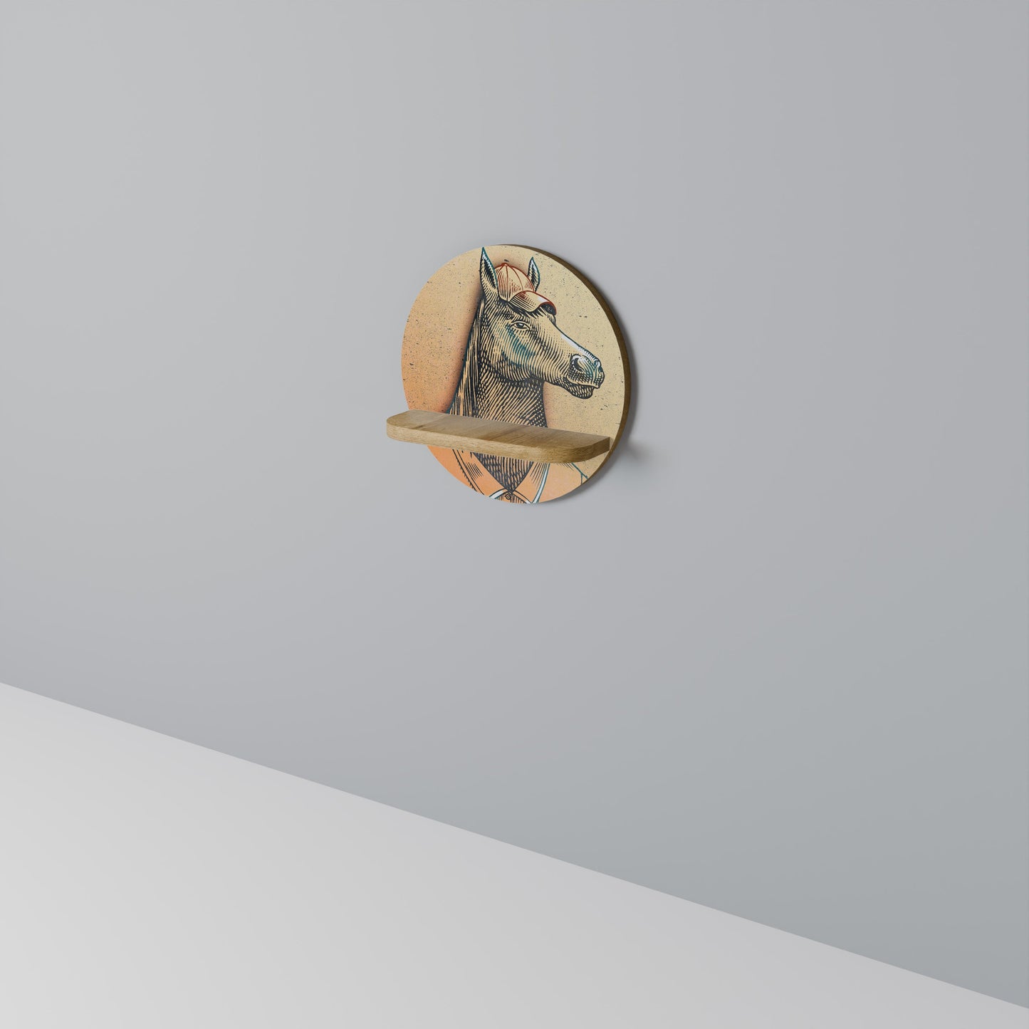 Mensola rotonda EQUINE SWAGGER effetto rovere