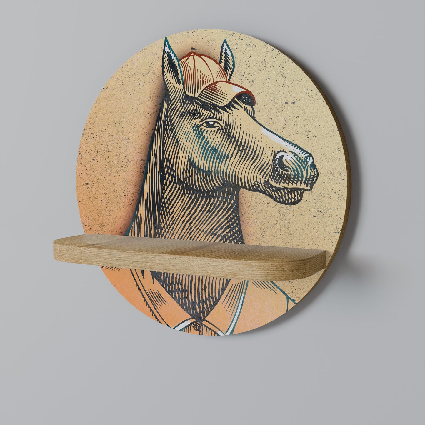 Mensola rotonda EQUINE SWAGGER effetto rovere