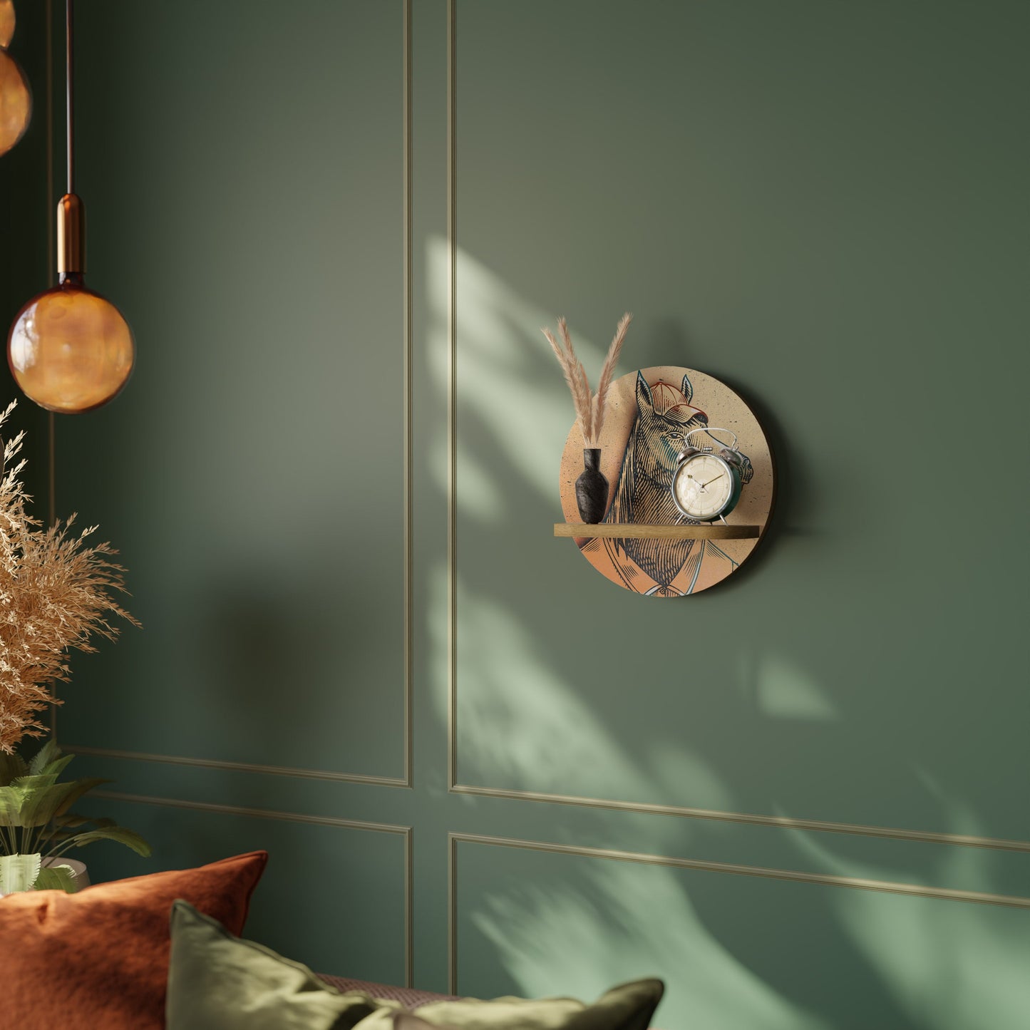 Mensola rotonda EQUINE SWAGGER effetto rovere