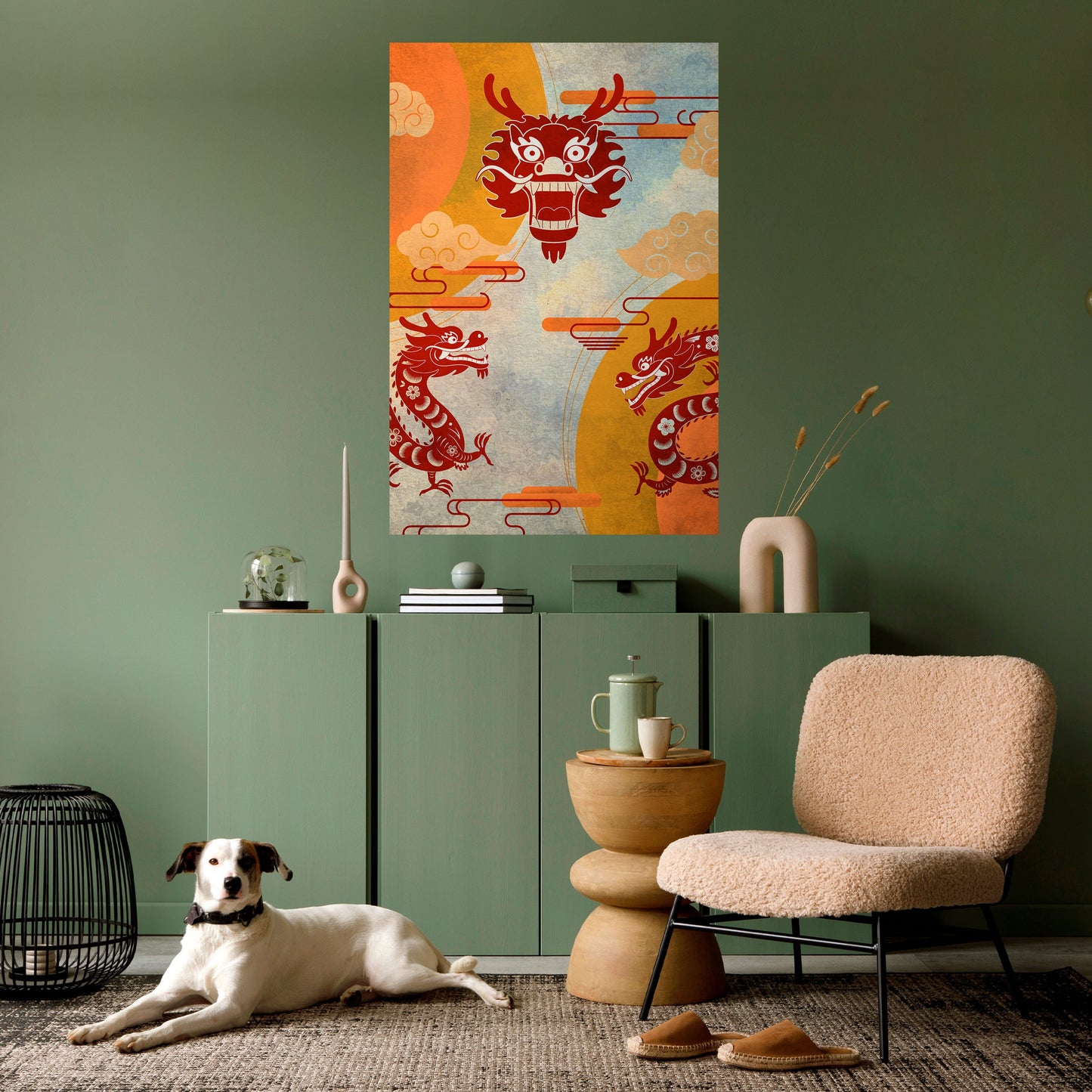 Poster verticale staccabile e attaccabile DRAGO MISTICO