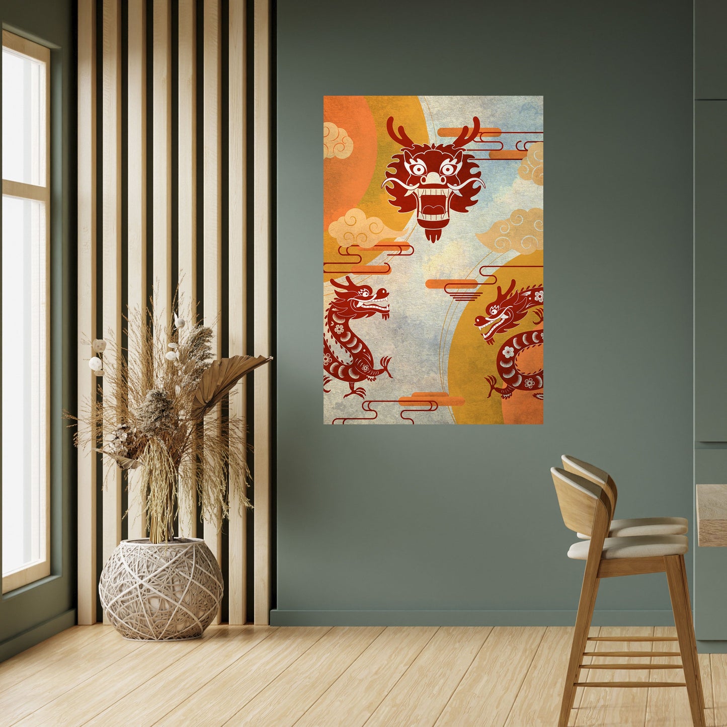 Poster verticale staccabile e attaccabile DRAGO MISTICO
