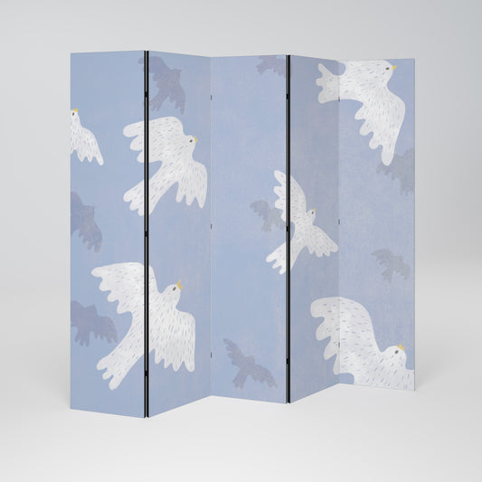 SLOWLY FLOAT Divisorio decorativo per ambienti a 5 pannelli