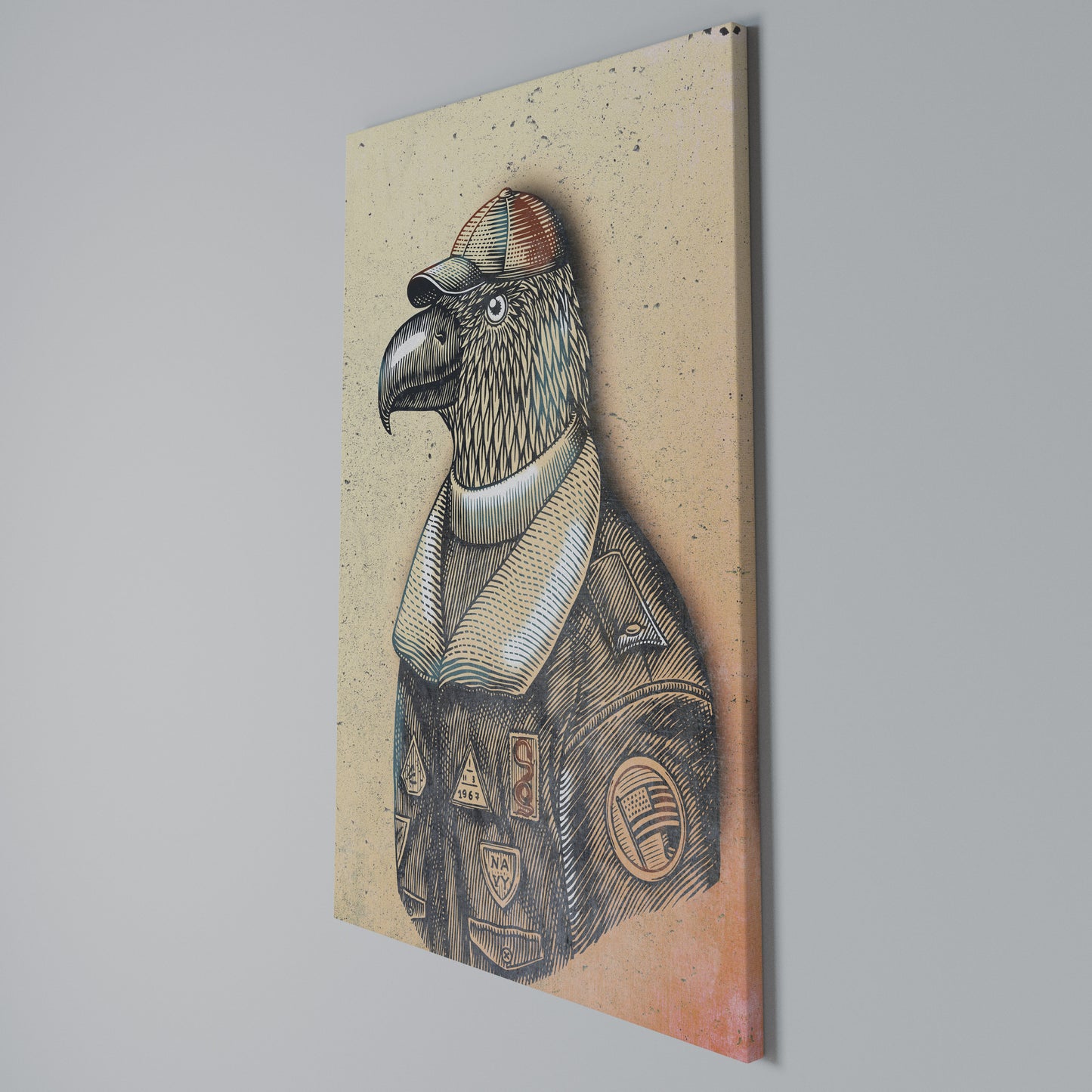 FEATHERED FASHIONISTA Stampa su Tela Verticale