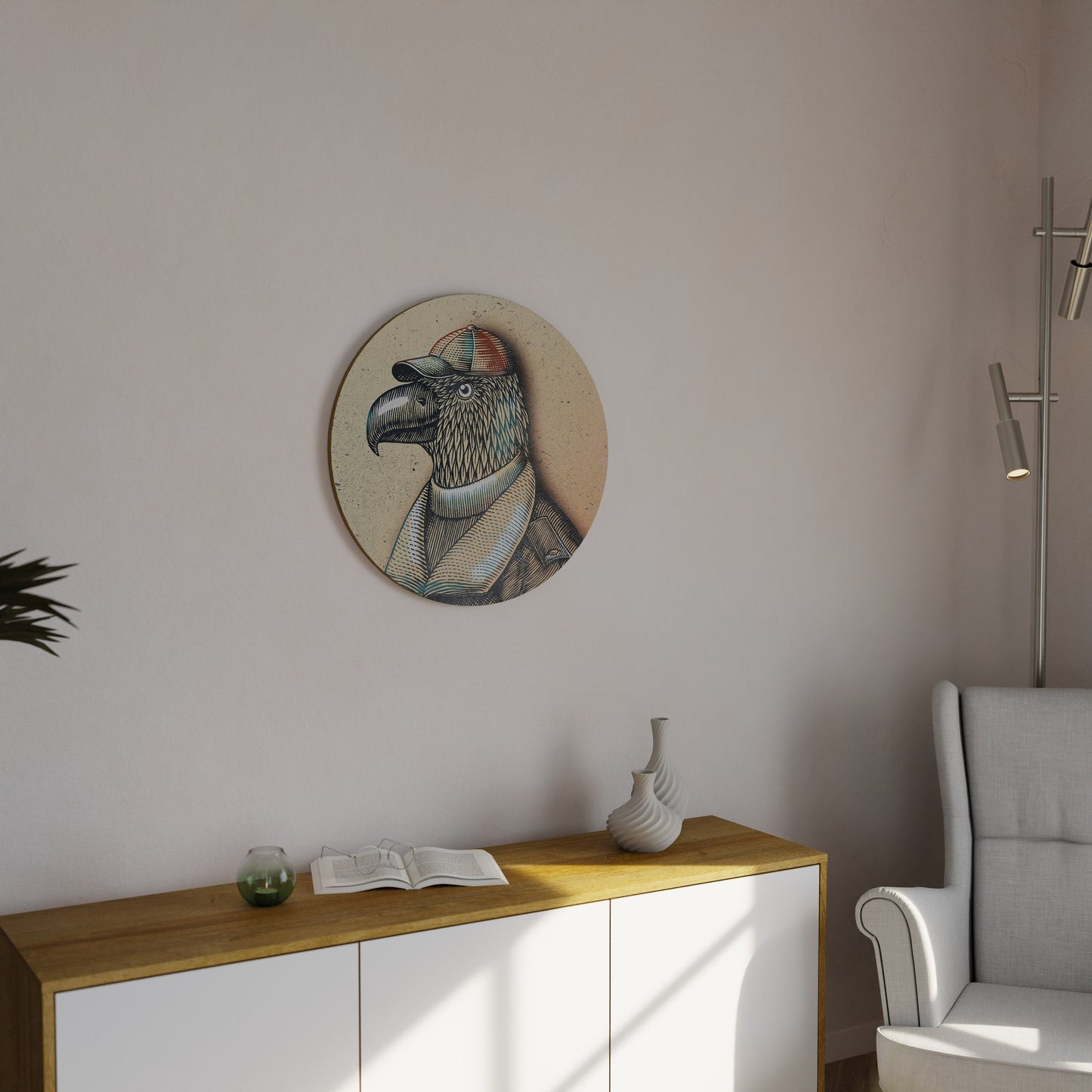 FEATHERED FASHIONISTA Round Wall Art