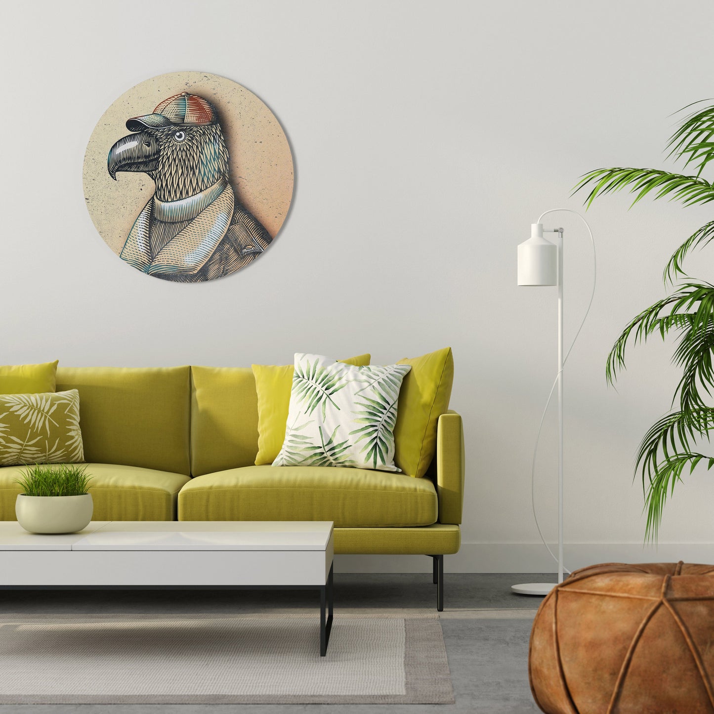 FEATHERED FASHIONISTA Round Wall Art