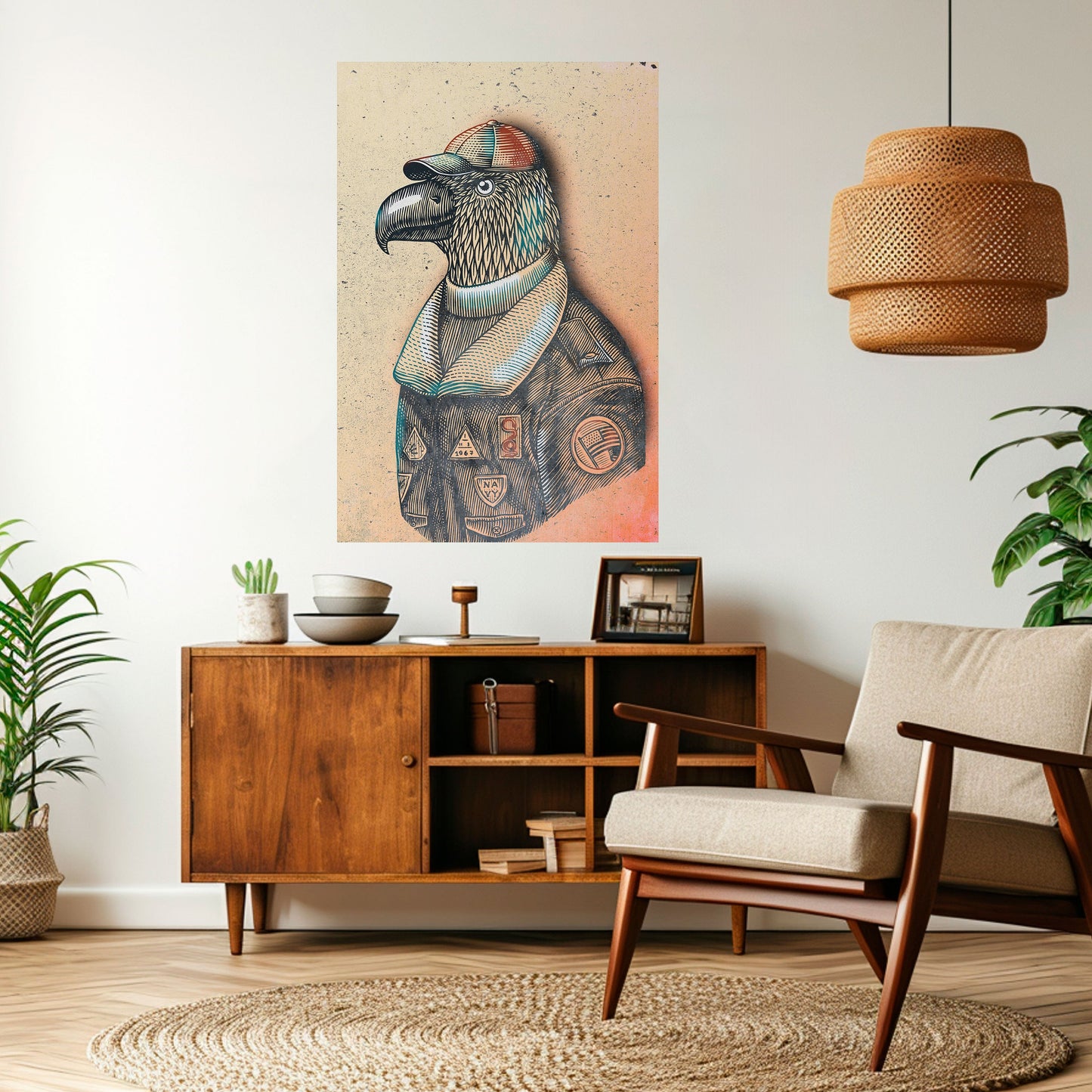 Poster verticale staccabile e attaccabile FEATHERED FASHIONISTA