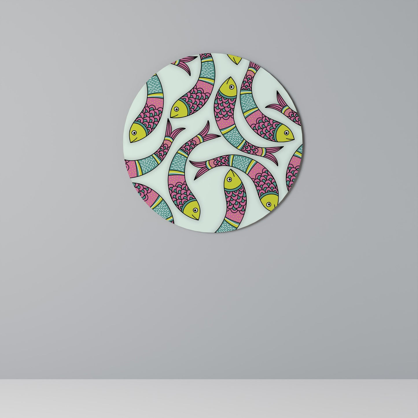 INDIAN FISH Round Wall Art