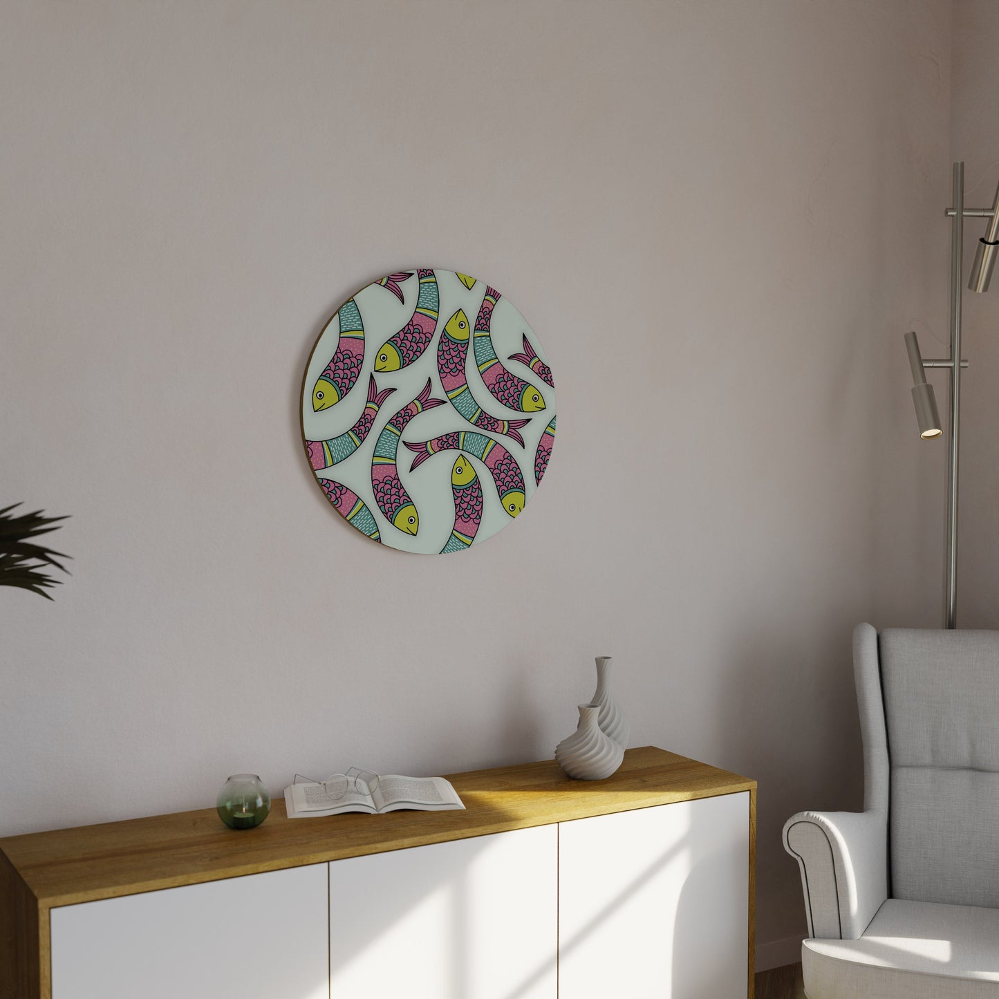 INDIAN FISH Round Wall Art
