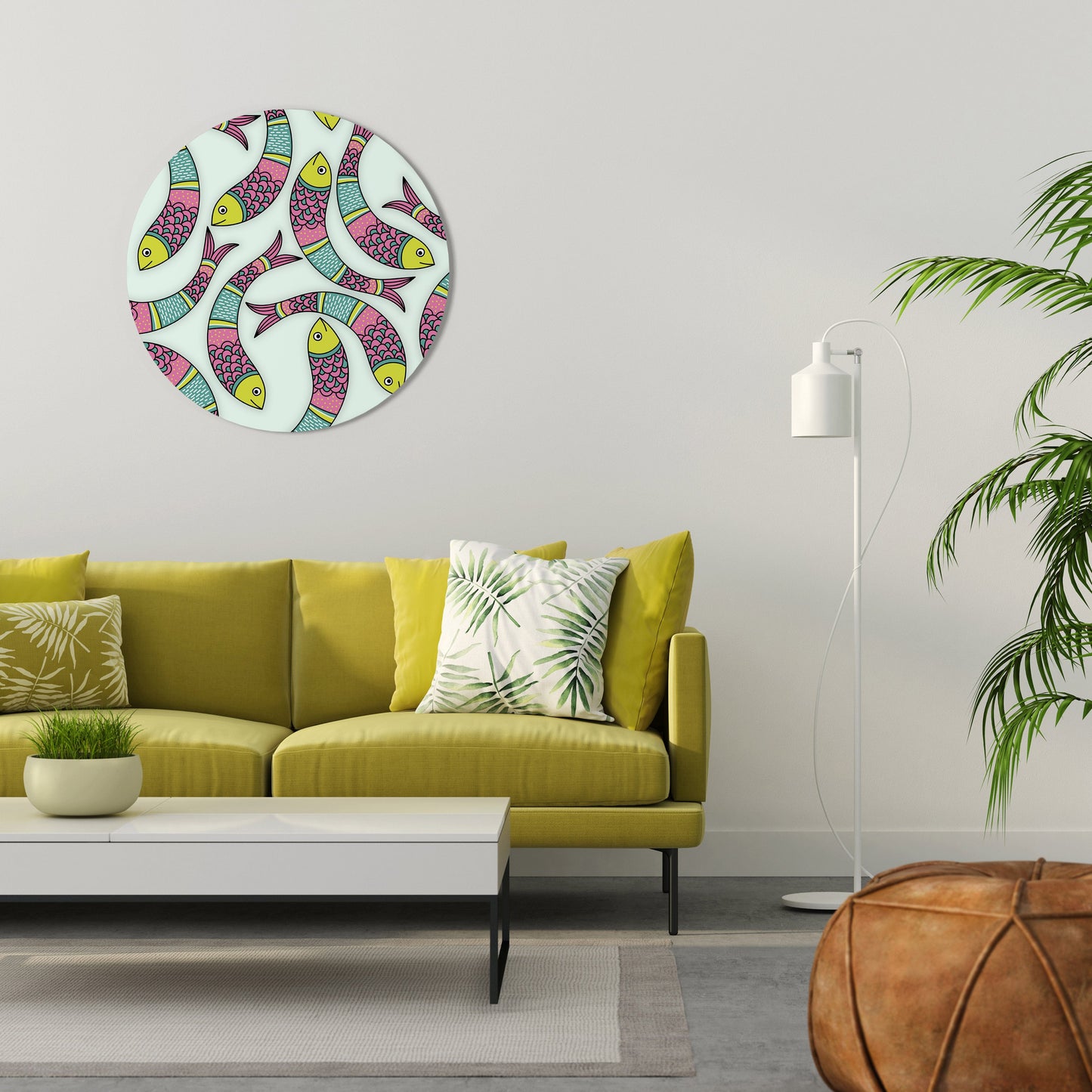INDIAN FISH Round Wall Art