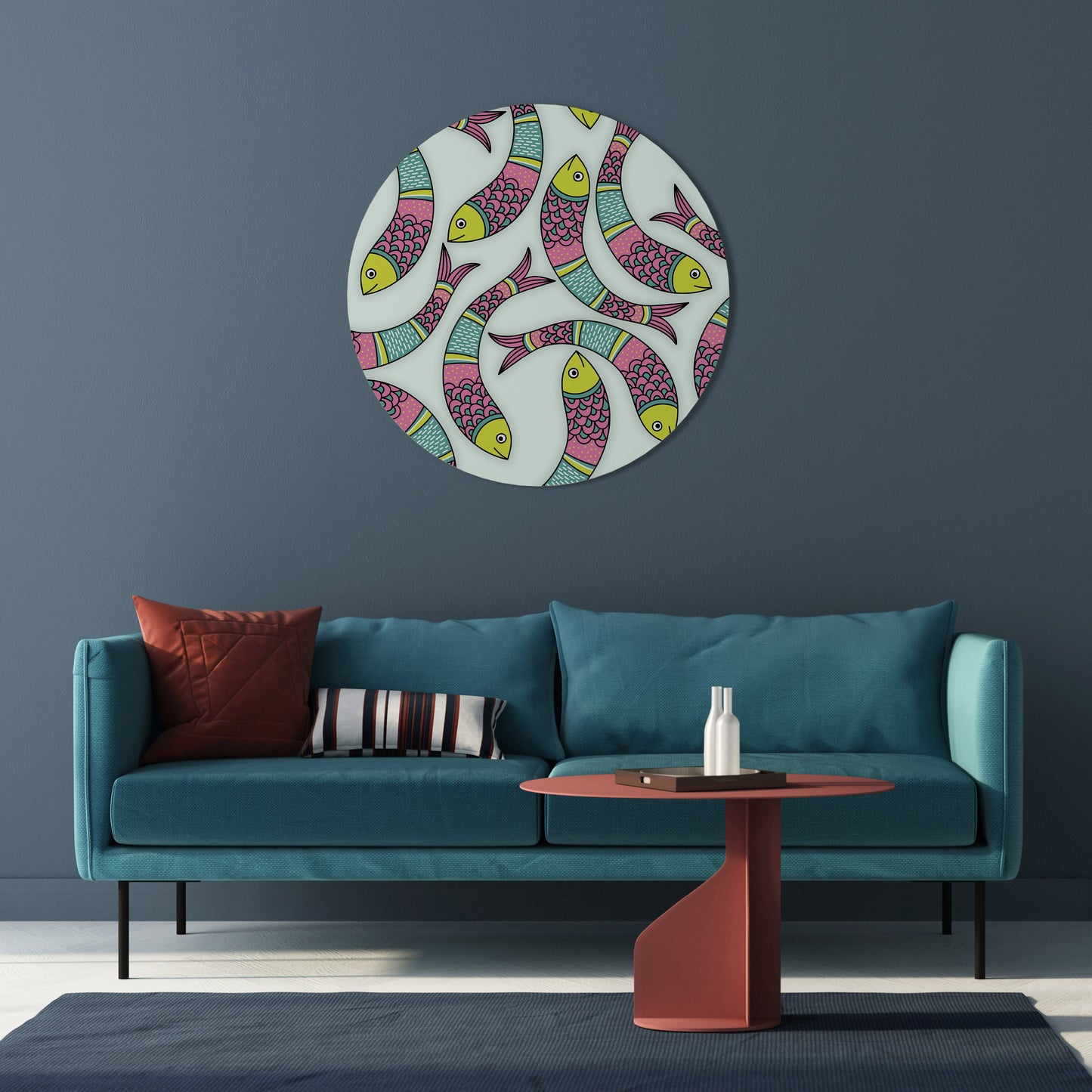 INDIAN FISH Round Wall Art