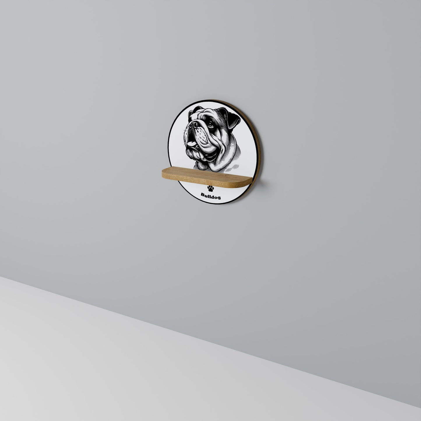 Mensola rotonda BULLDOG DOG effetto rovere