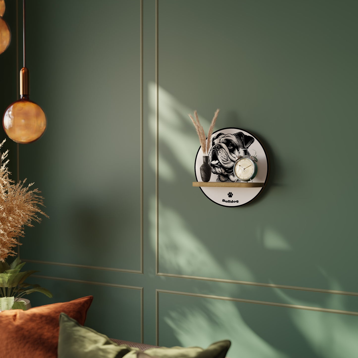Mensola rotonda BULLDOG DOG effetto rovere